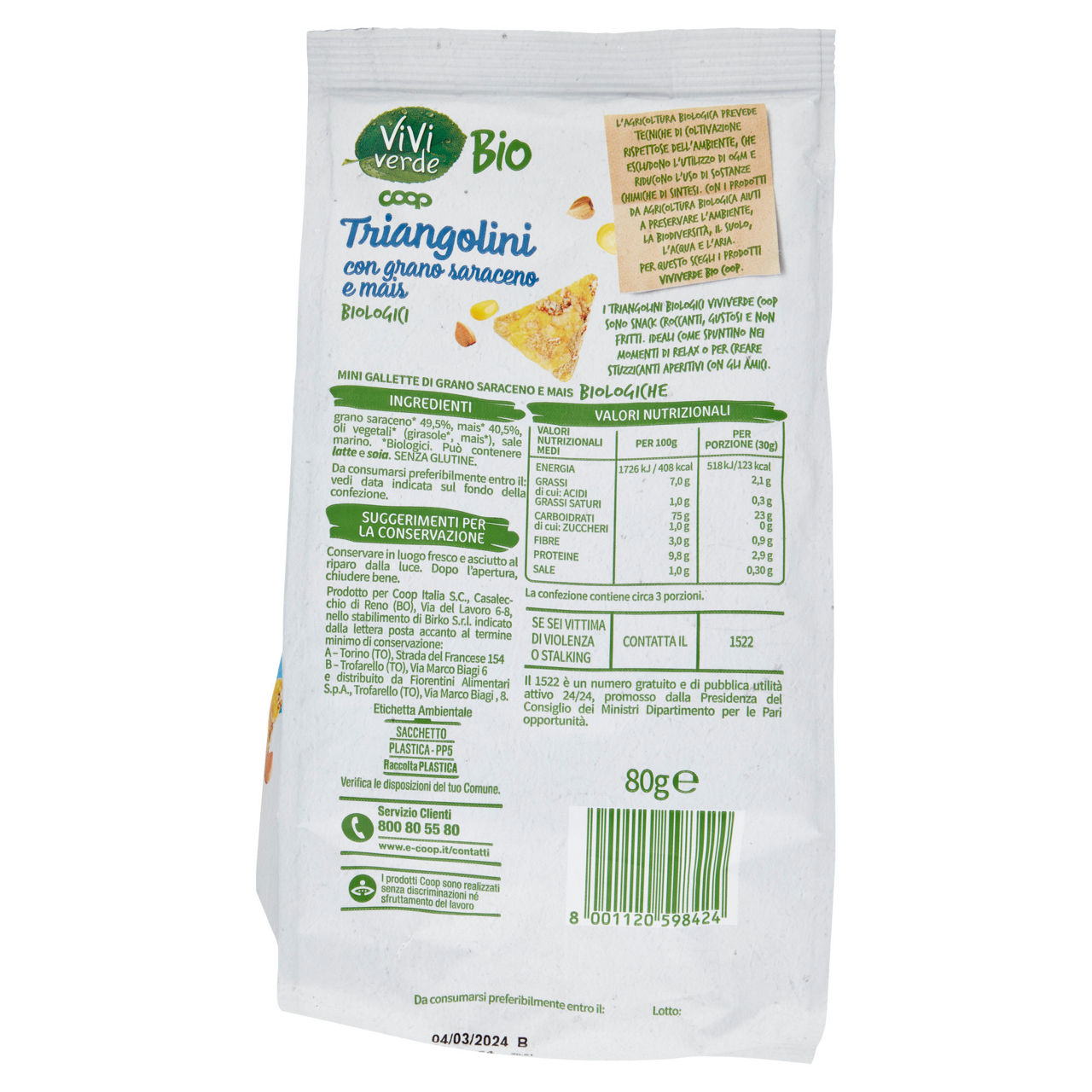 Triangolini con grano saraceno e mais bio 80 gr - Immagine 51