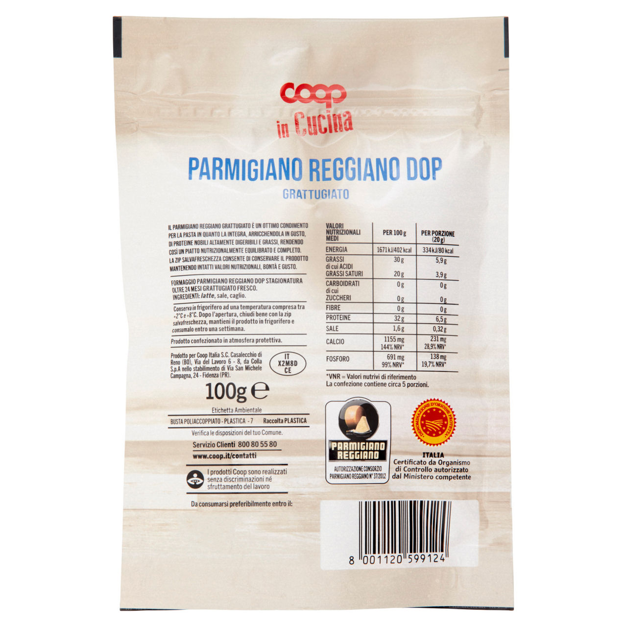 Parmigiano Reggiano DOP oltre 24 mesi grattugiato 100 gr - Immagine 81