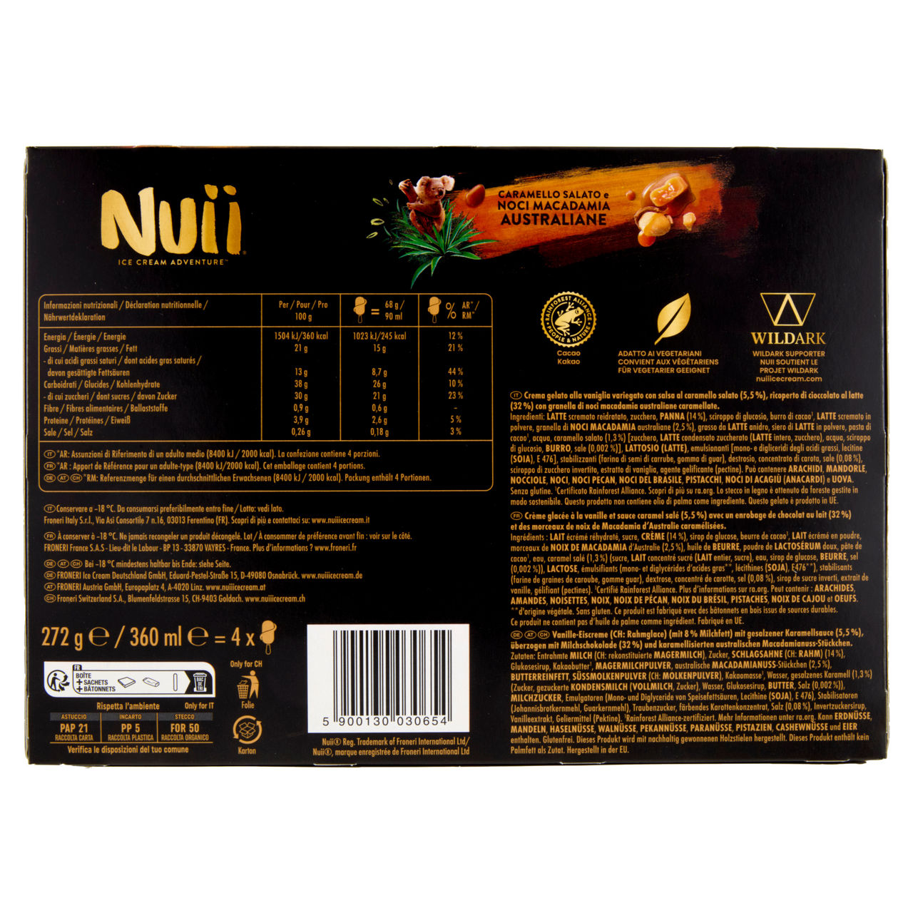 Stecco gelato al caramello salato ricoperto di noci di macadamia australiane 4 pz 272 gr - Immagine 51
