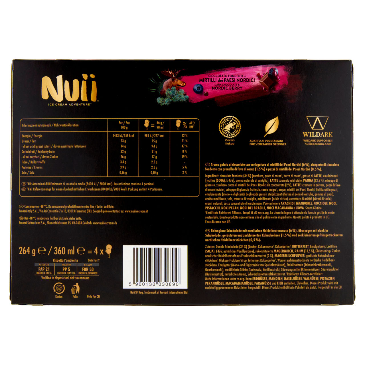 Stecco gelato al cioccolato fondente e mirtilli 4 pz 264 gr - Immagine 51