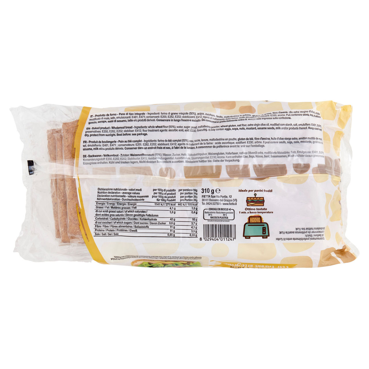 Quadrottine con farina integrali 8 monoporzioni 310 gr - Immagine 31