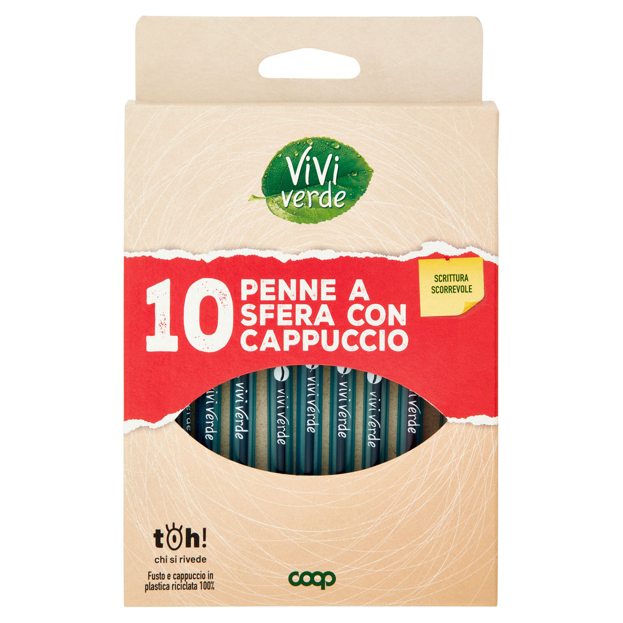 10 penne sfera con cappuccio colori assortiti - Immagine 01