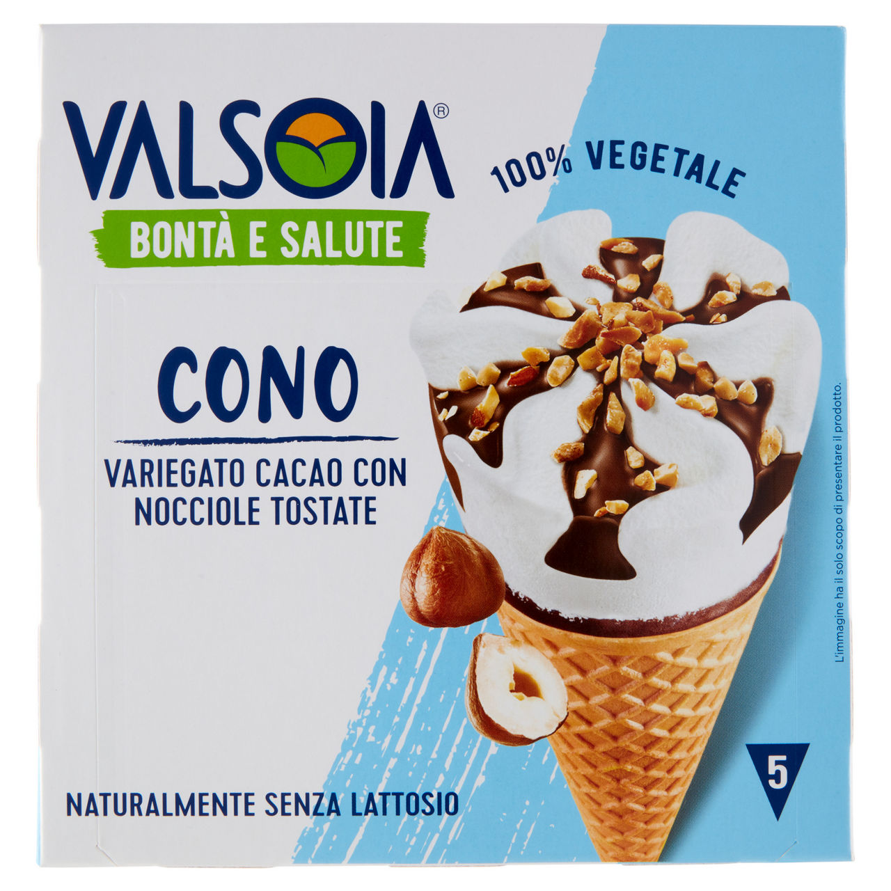 Cono gelato vegetale variegato al caccao con nocciole 375 - Immagine 01