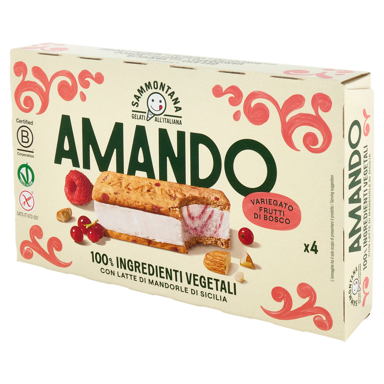 Biscotto gelato vegetale alla vaniglia e frutti di bosco 4 pz 208 gr - Immagine 21
