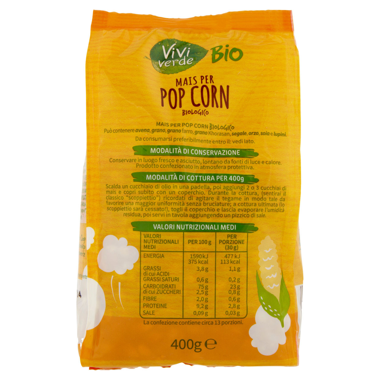 Mais per pop corn bio 400 gr - Immagine 91