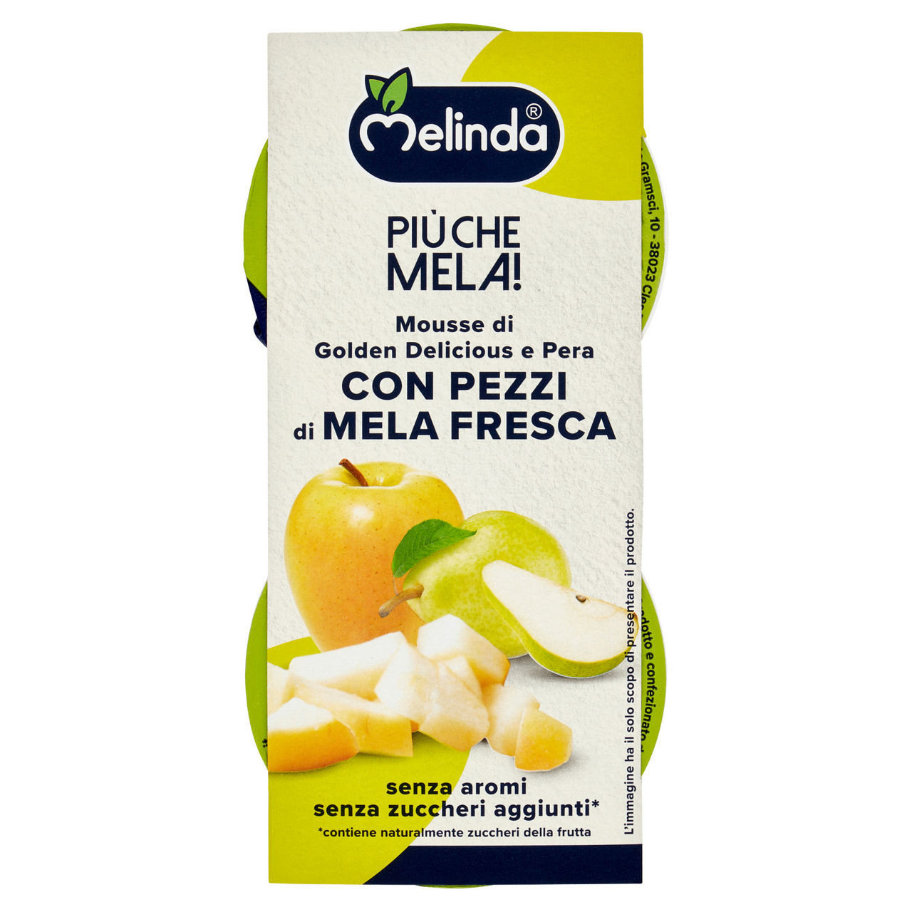 Purea di mela e pera con pezzetti di mela 2 pz da 100 gr