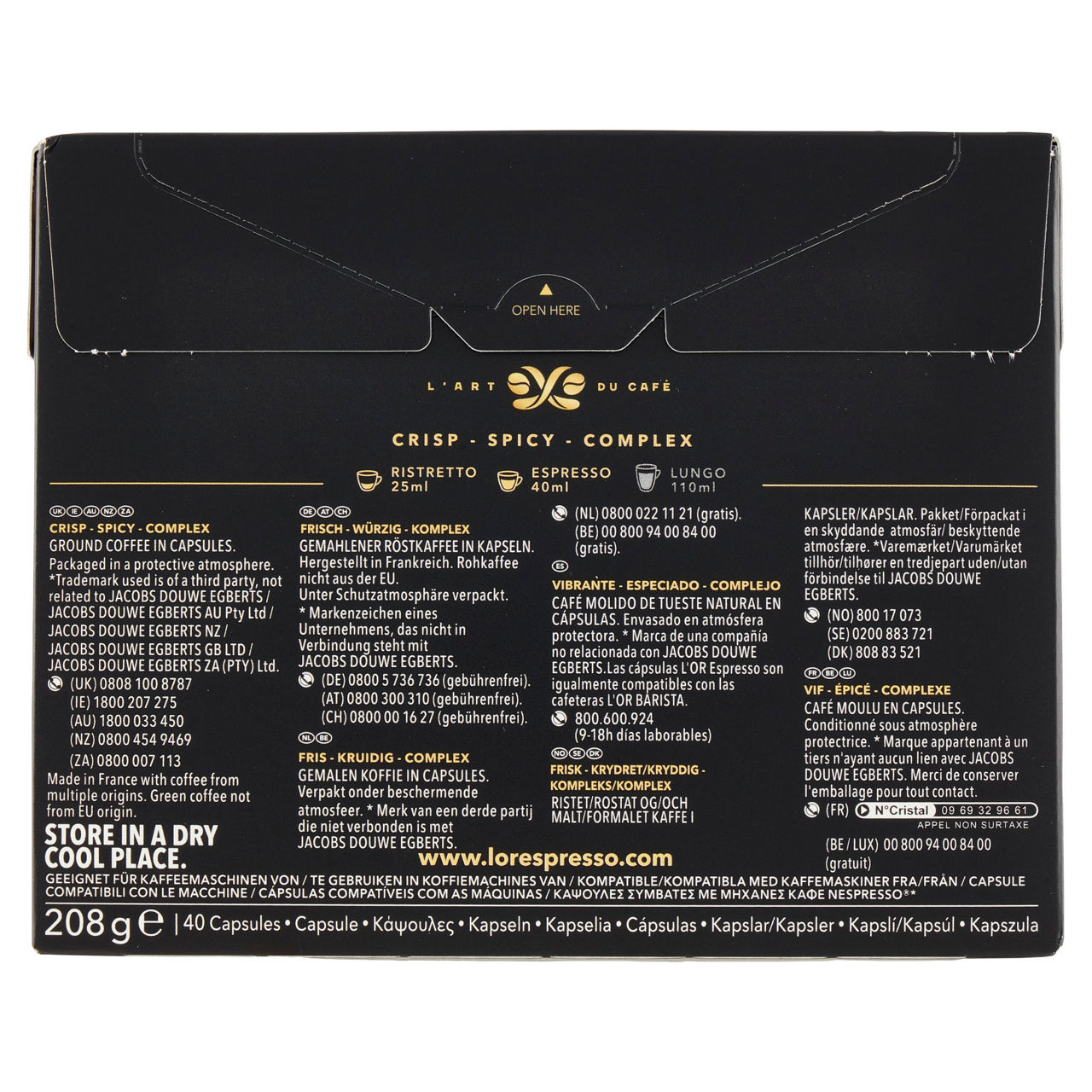 CAFFE' RISTRETTO INT 11 JDE L'OR SCATOLA 40 CAPSULE X G 5,2 - Immagine 41