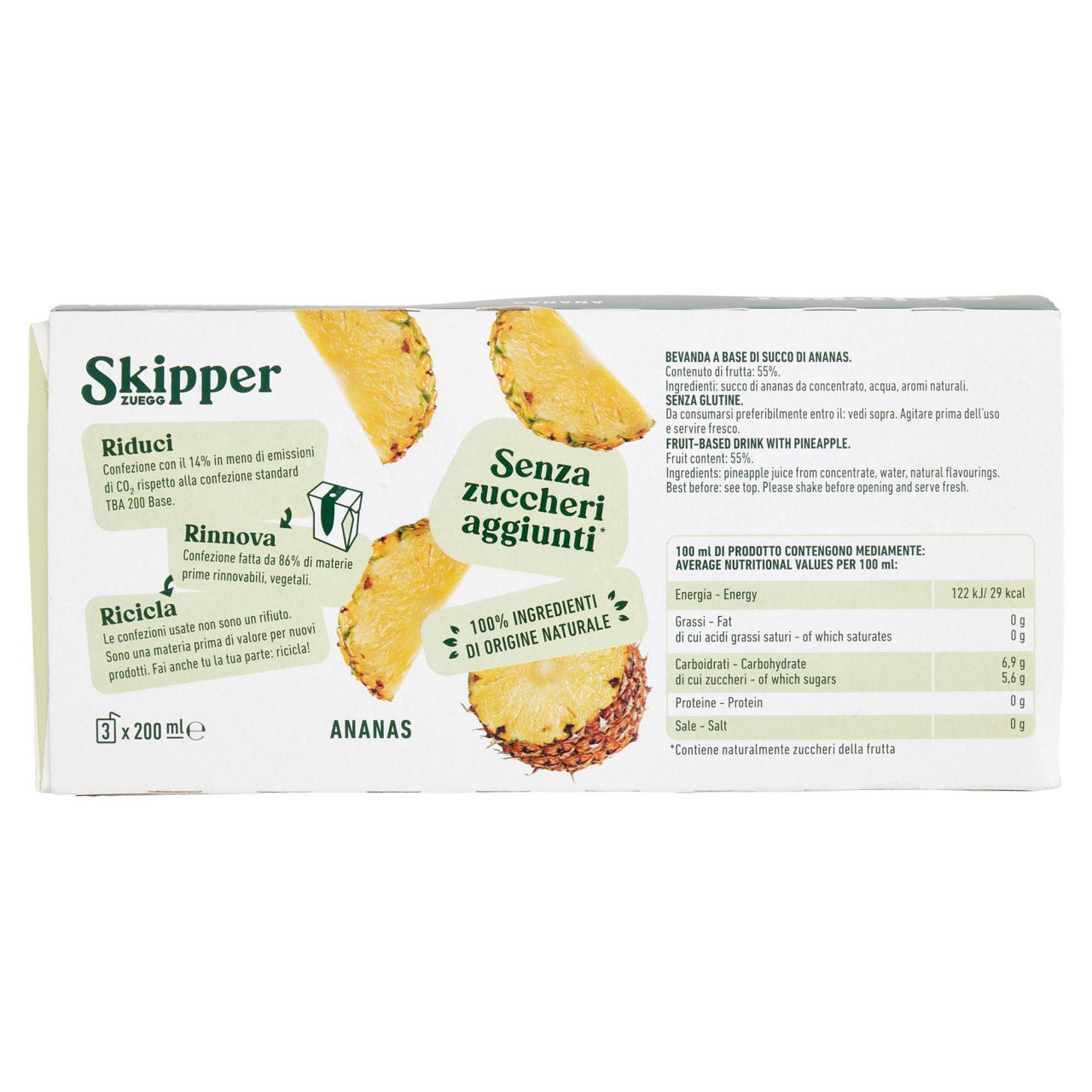 Succo ananas senza zuccheri skipper cluster brik ml 200 x 3 - Immagine 31