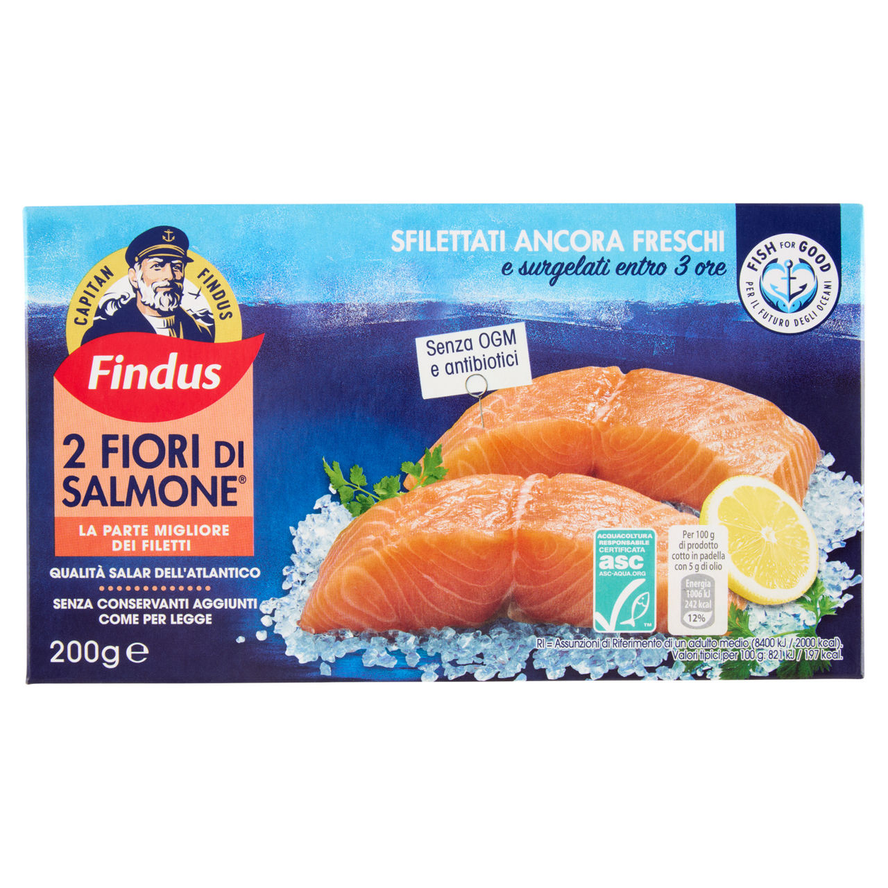 Fiori di salmone dell'Atlantico surgelati 200 gr - Immagine 01