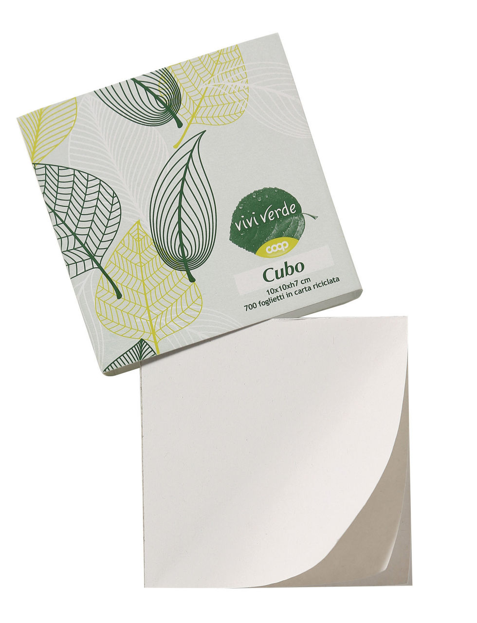 Cubo 700 foglietti in carta reciclata 10x10x7 cm  - Immagine 01