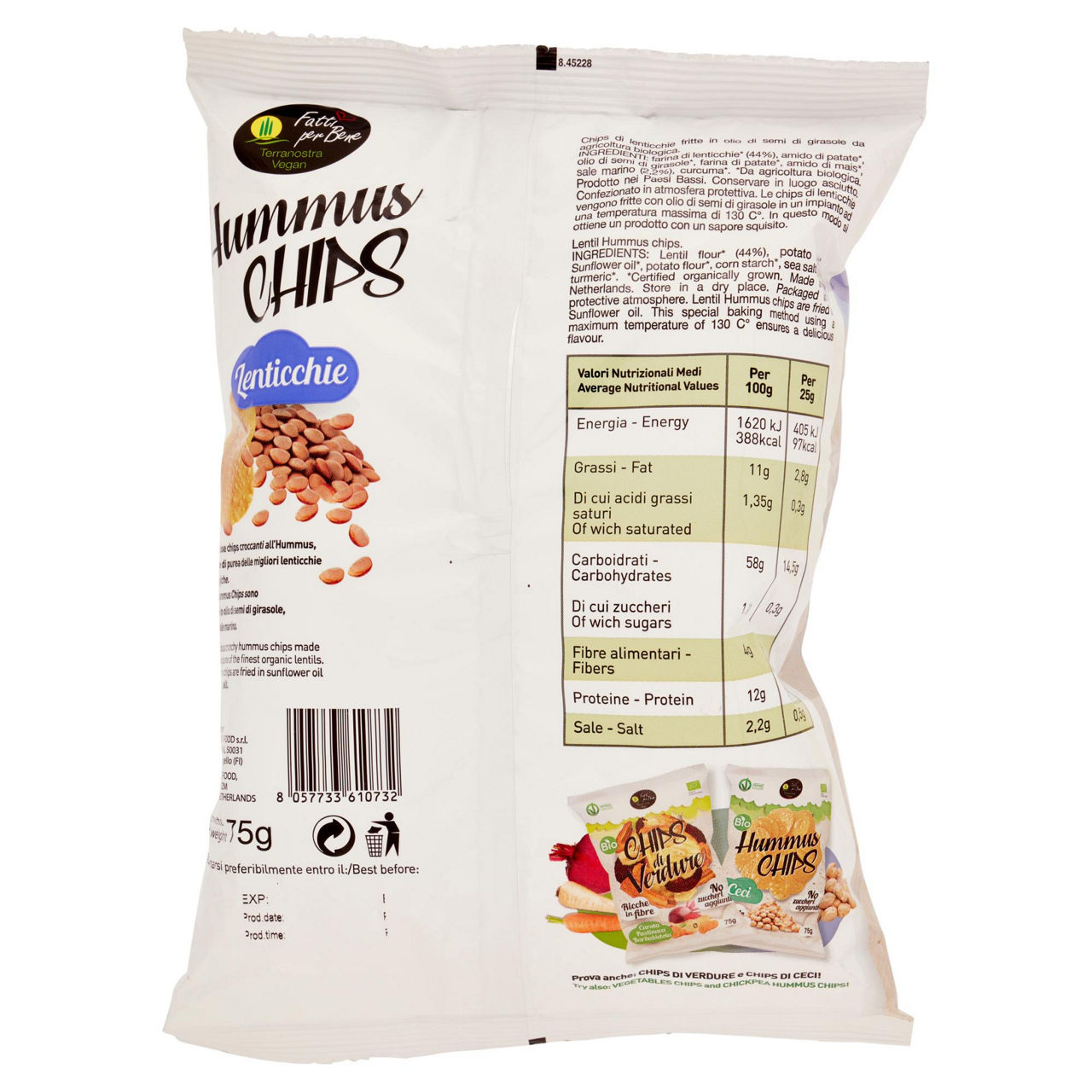 Chips di lenticchie e hummus 75 gr - Immagine 51