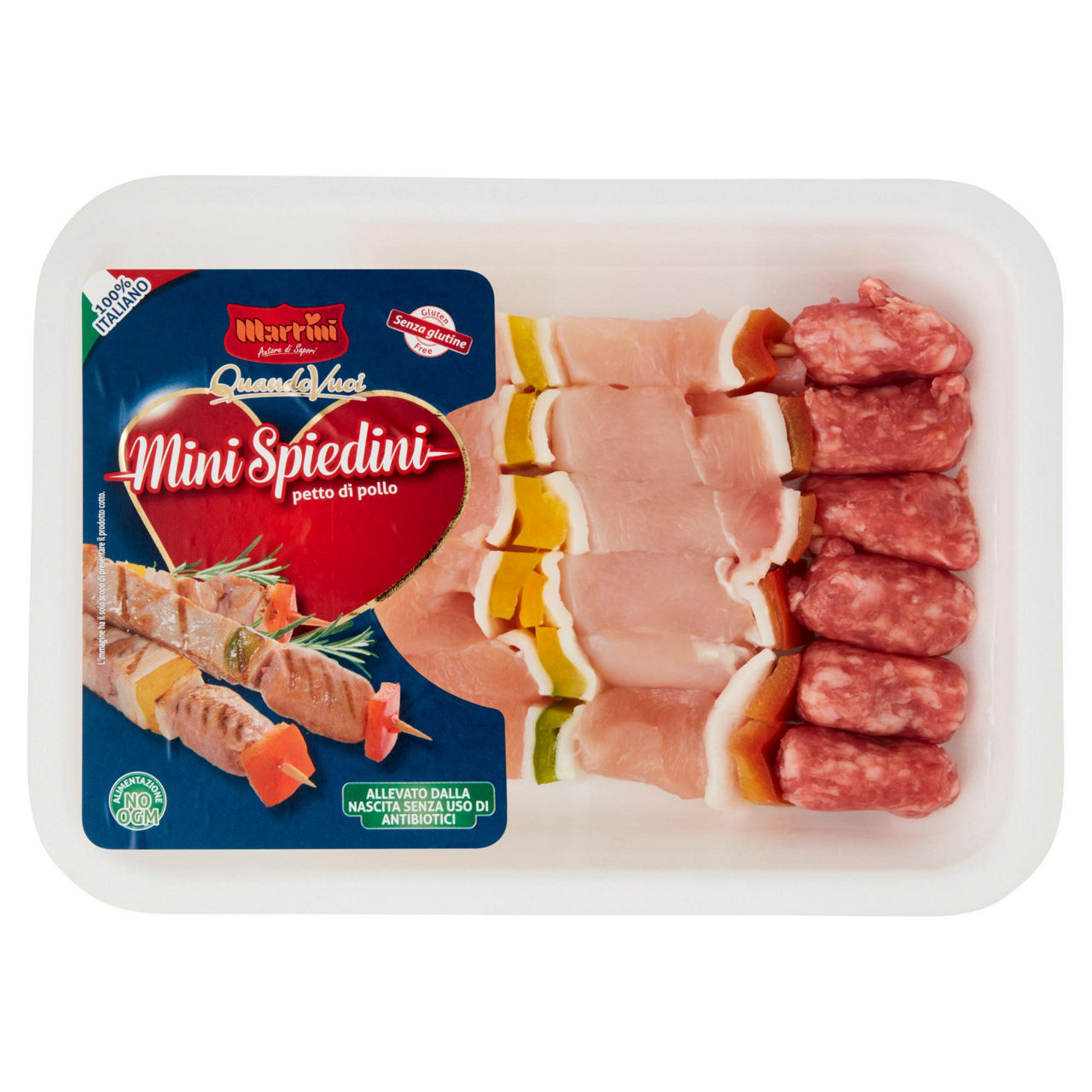 Mini spiedini con petto di pollo 300 gr
