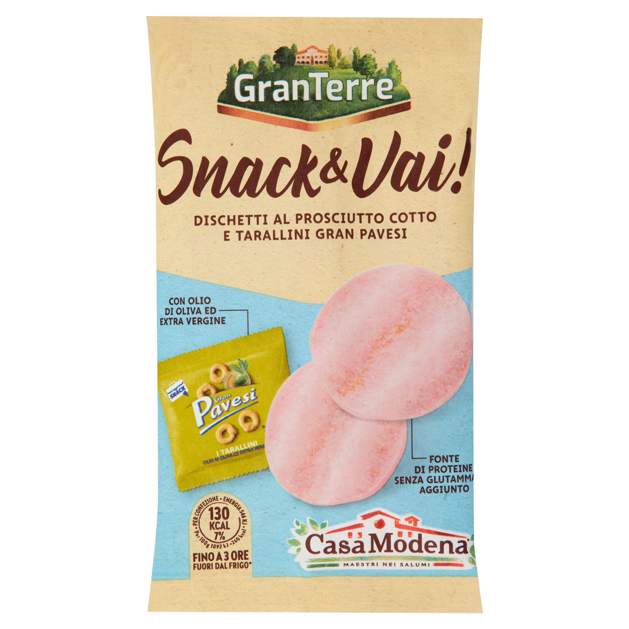Snack salato dischetti al prosciutto cotto e tarallini 50 gr
