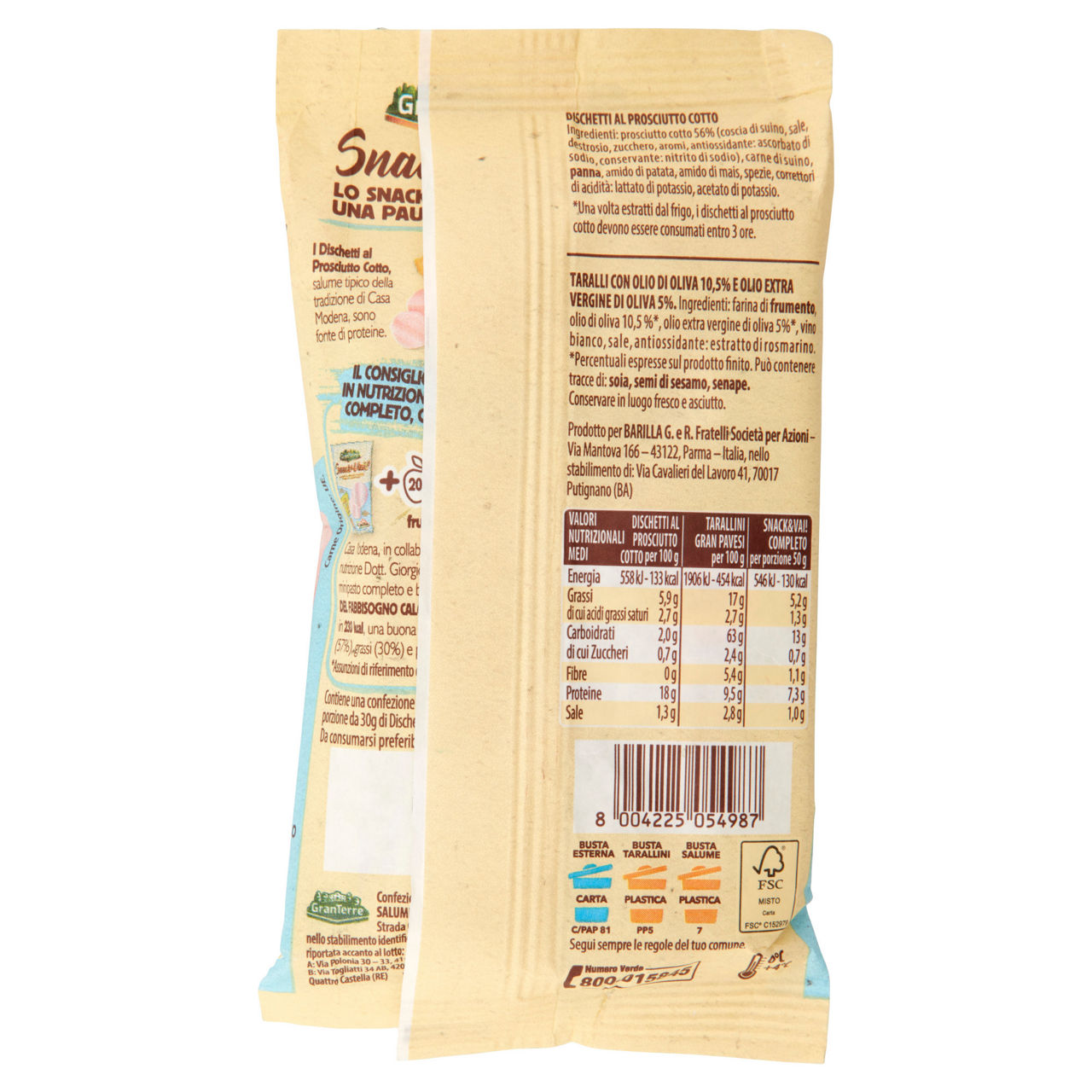 Snack salato dischetti al prosciutto cotto e tarallini 50 gr - Immagine 21