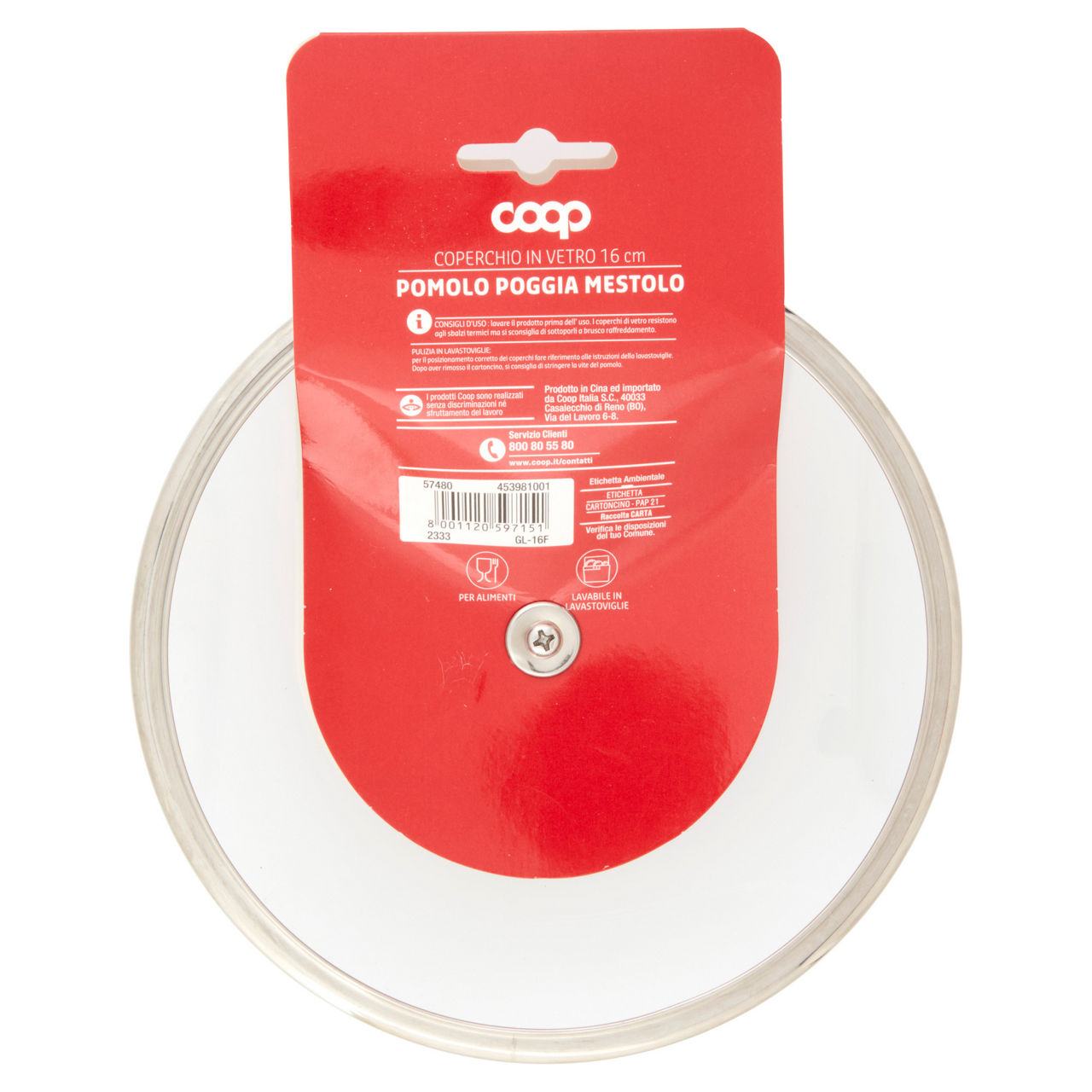 Coperchio in vetro con pomolo poggiamestolo 16 cm - Immagine 11