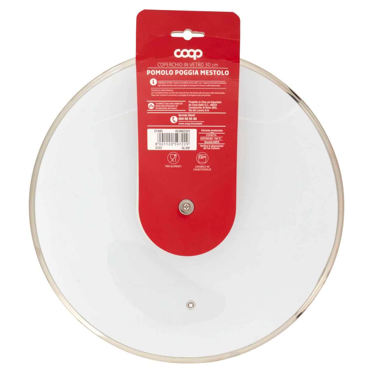 Coperchio in vetro con pomolo poggiamestolo 30 cm - Immagine 11