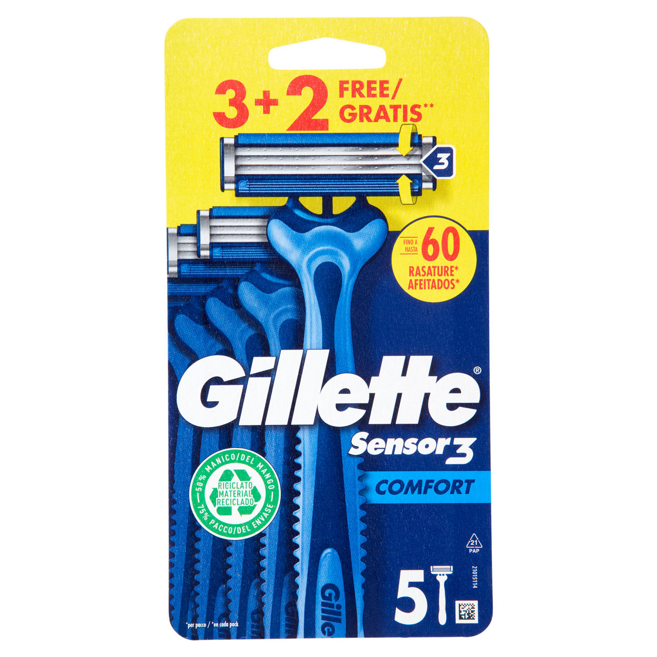 Rasoio gillette sensor3 usa e getta standard 3+ 2 gratis - Immagine 01