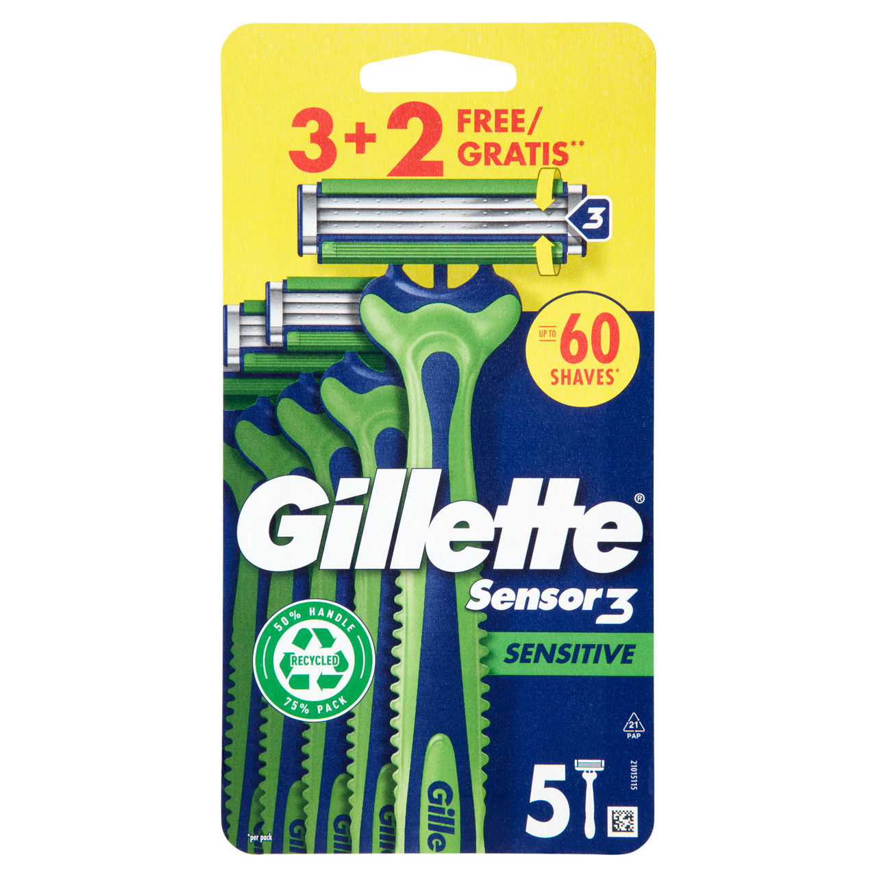Rasoio gillette sensor3 usa e getta sensitive 3+ 2 gratis - Immagine 01