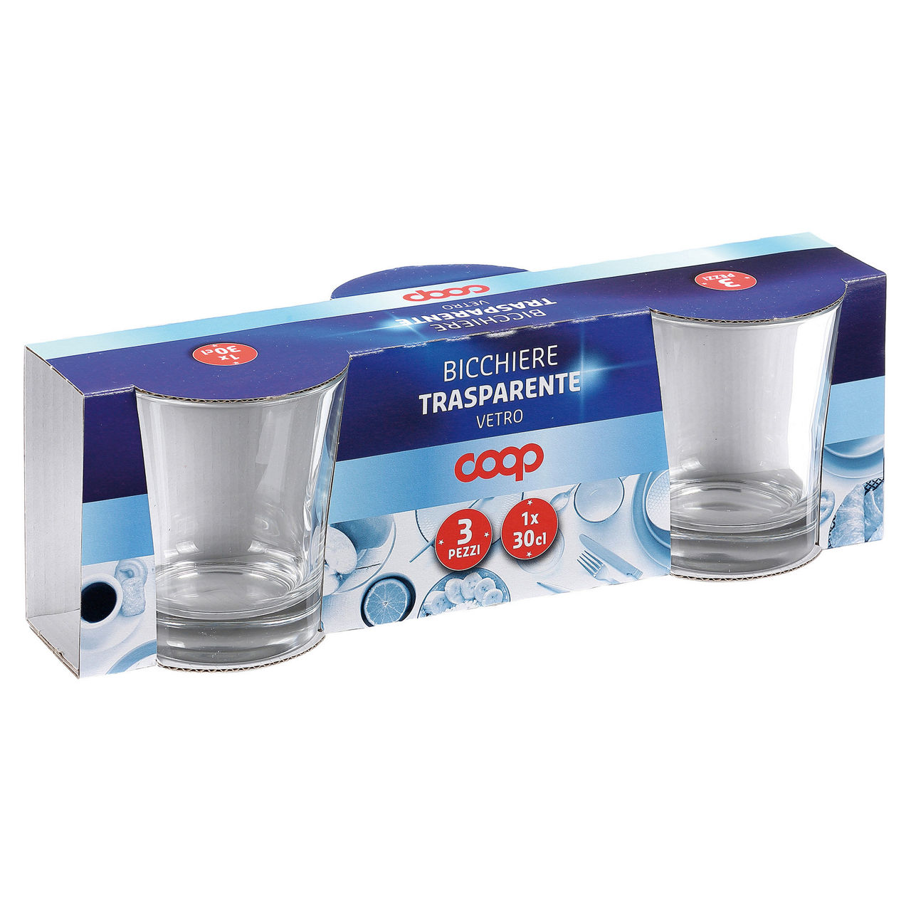 Bicchiere trasparente vetro 30 cl 3 pz - Immagine 41
