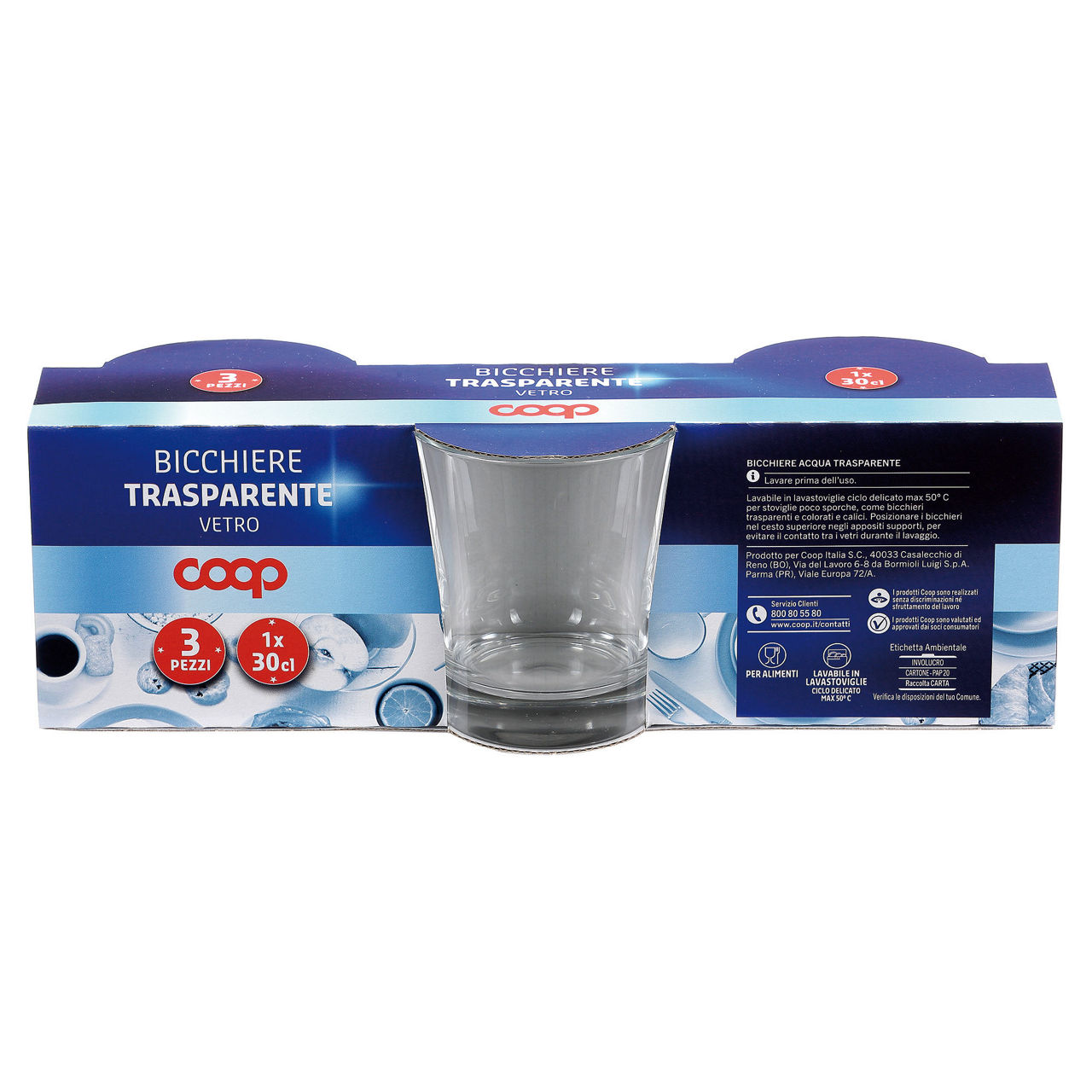 Bicchiere trasparente vetro 30 cl 3 pz - Immagine 31