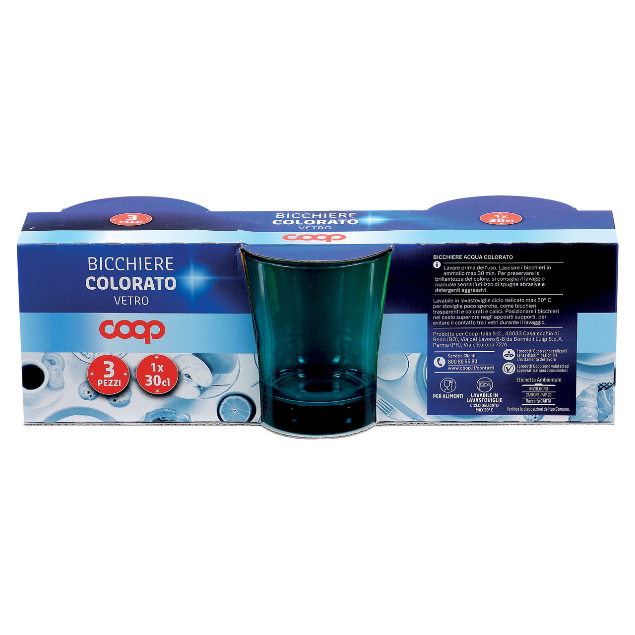 Bicchiere colorato vetro 30 cl 3 pz - Immagine 31
