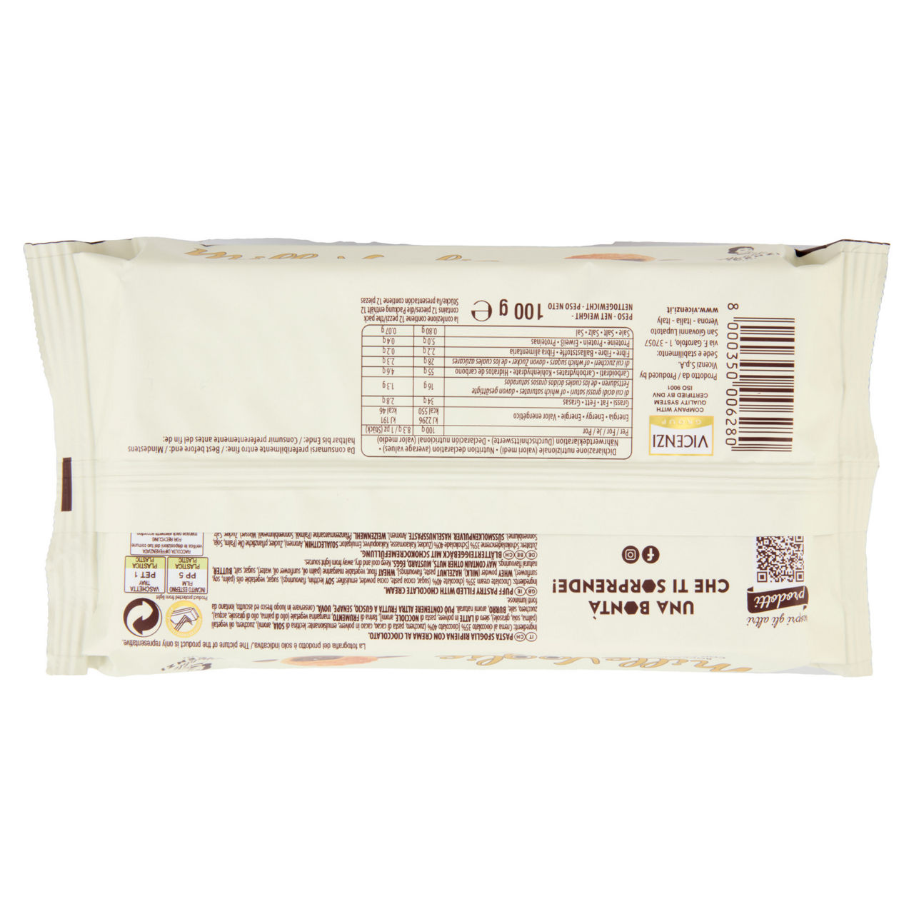 Snack di sfoglia ripiena con crema al cioccolato 100 gr - Immagine 11