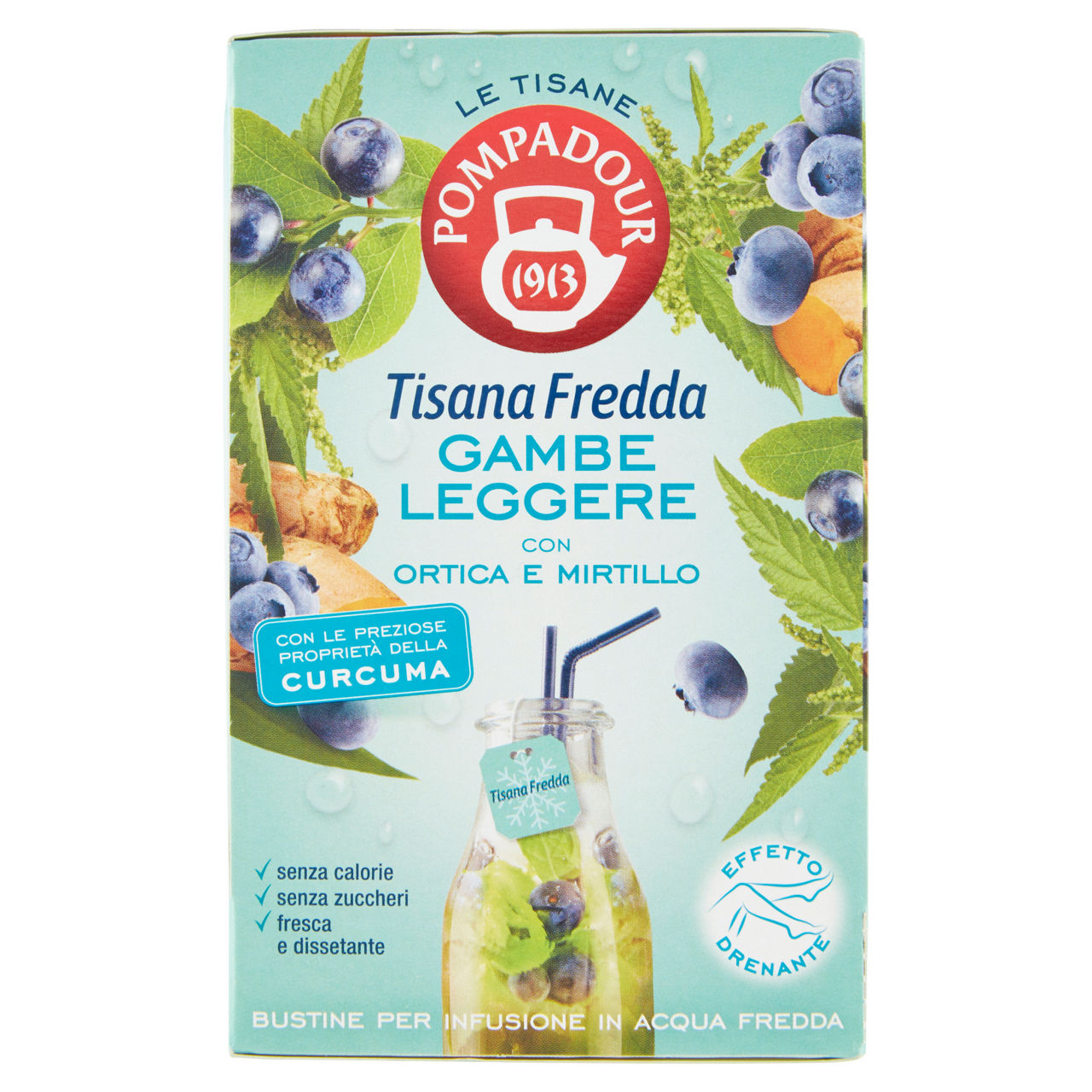 Tisana fredda Gambe Leggere con ortica e mirtilli 18 filtri - Immagine 01