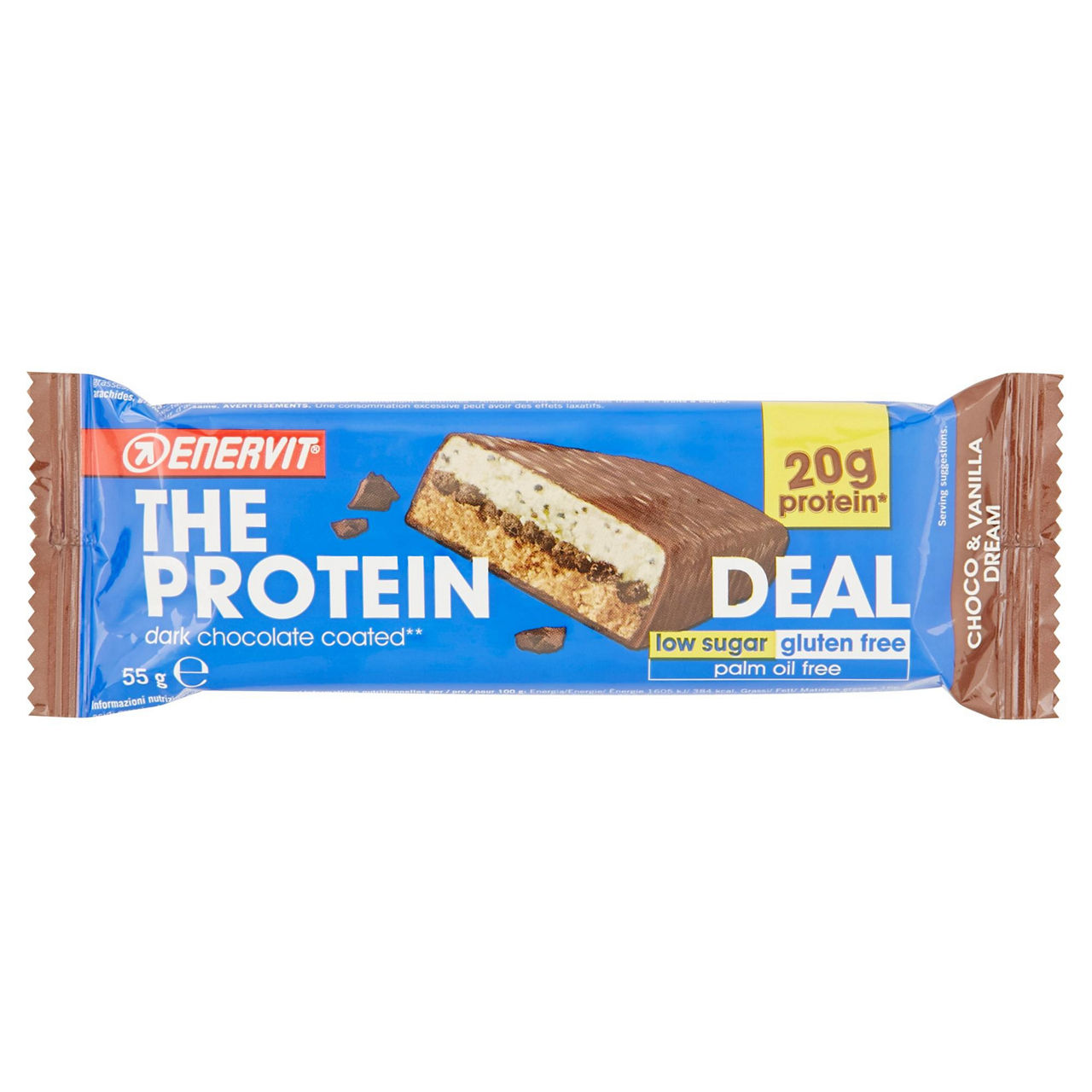Barretta proteica gusto cioccolato e vaniglia 55 gr