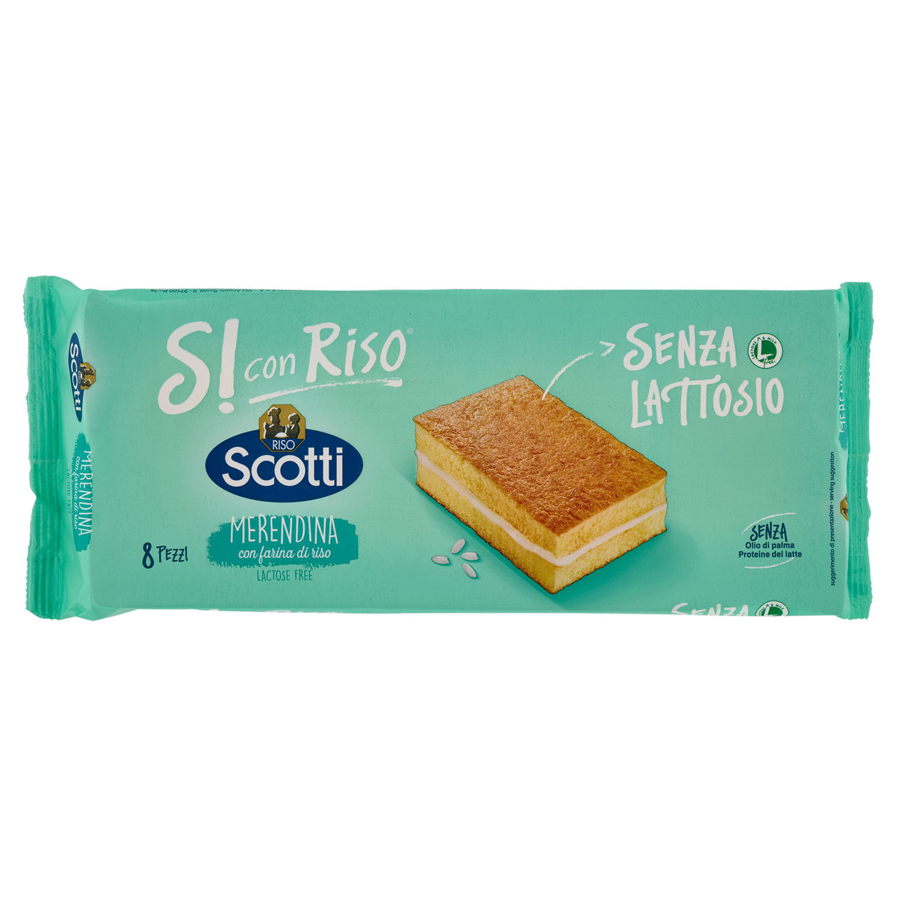 Trancetti merendine di pan di spagna con farina di riso senza lattosio 8 pz 200 gr