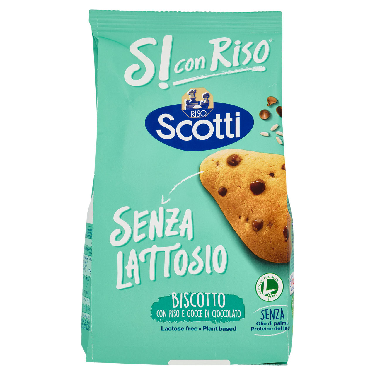 Biscotti frollini con farina di riso e gocce di cioccolato senza lattosio 350 gr