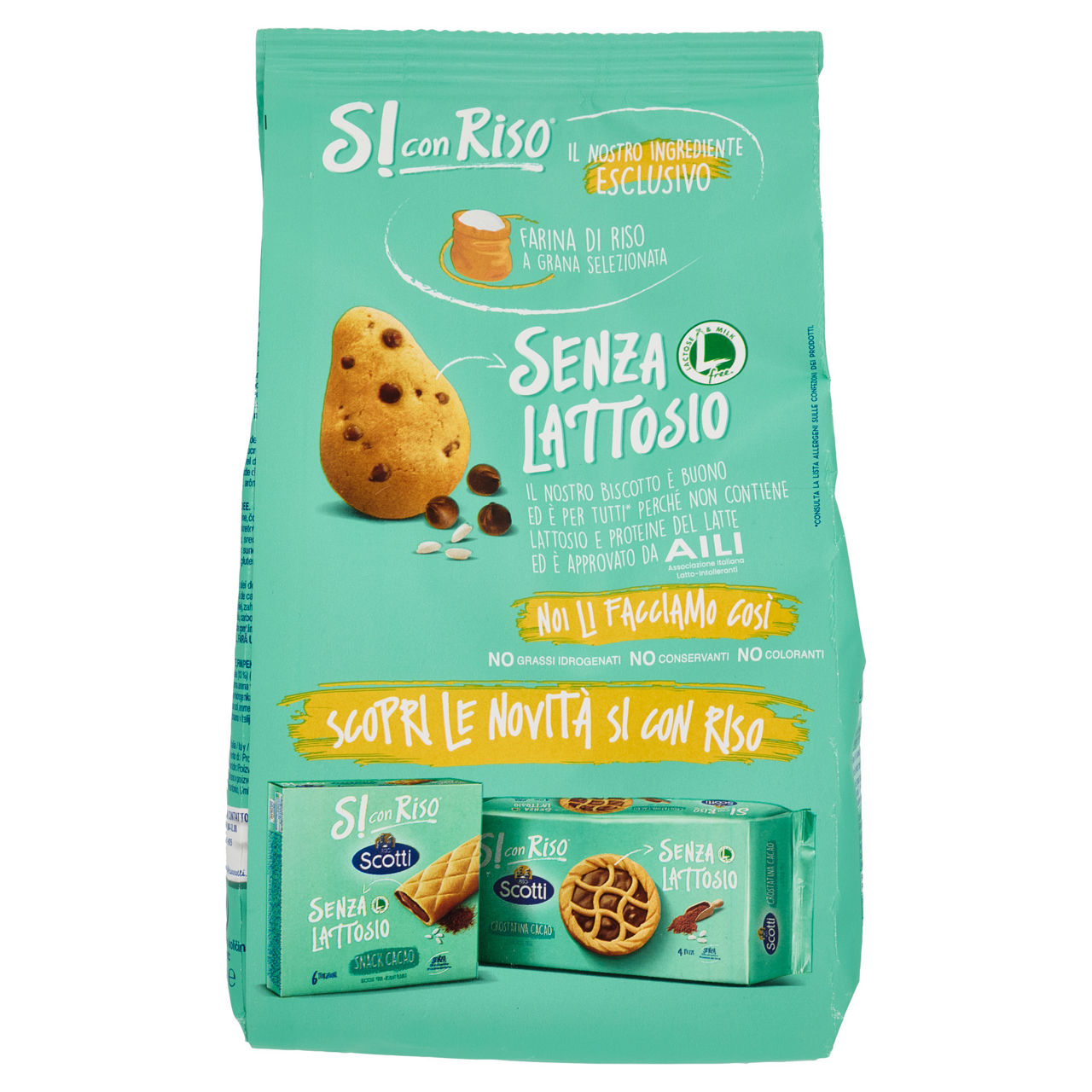 Biscotti frollini con farina di riso e gocce di cioccolato senza lattosio 350 gr - Immagine 61