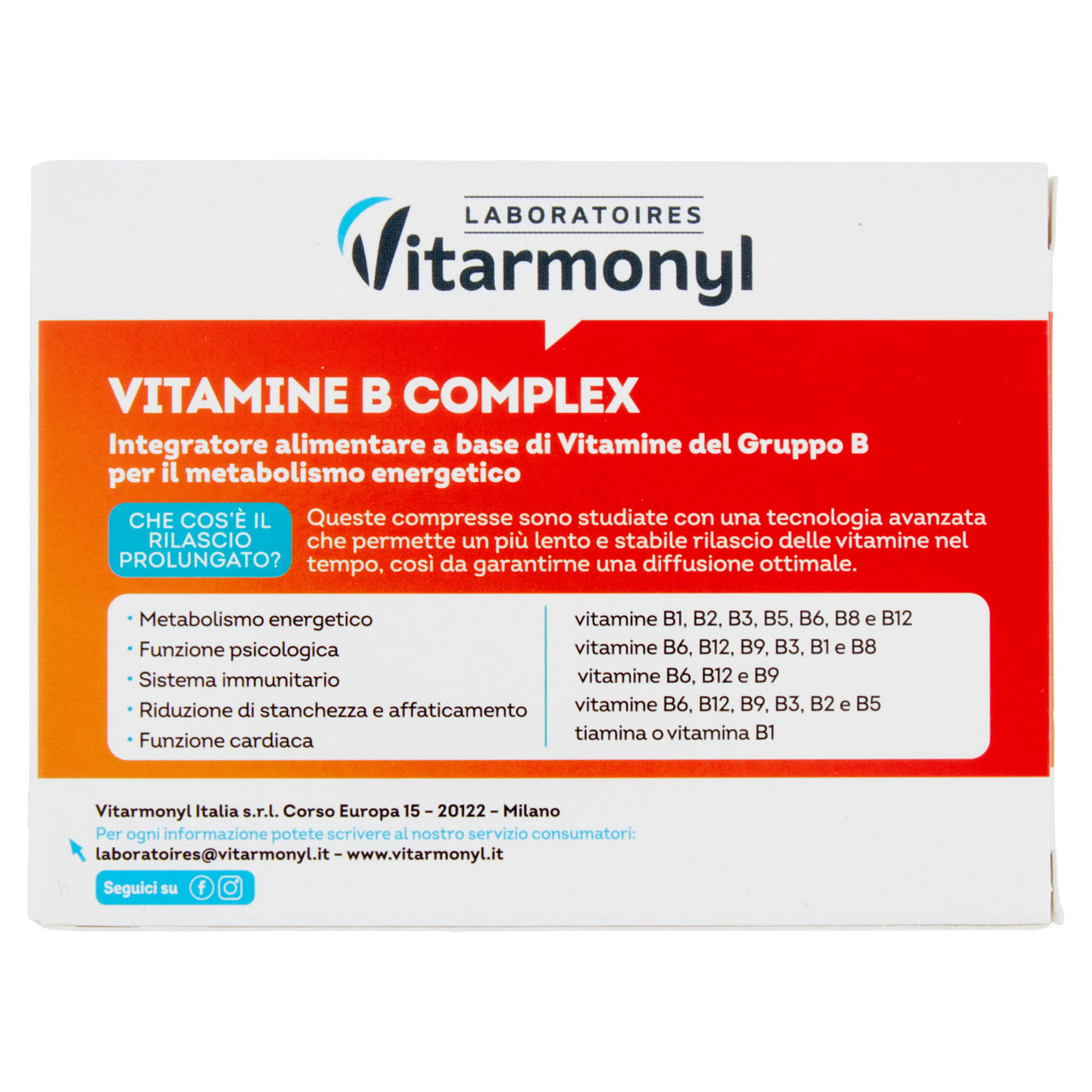 Integratore vitamine b complex 30 compresse - Immagine 11