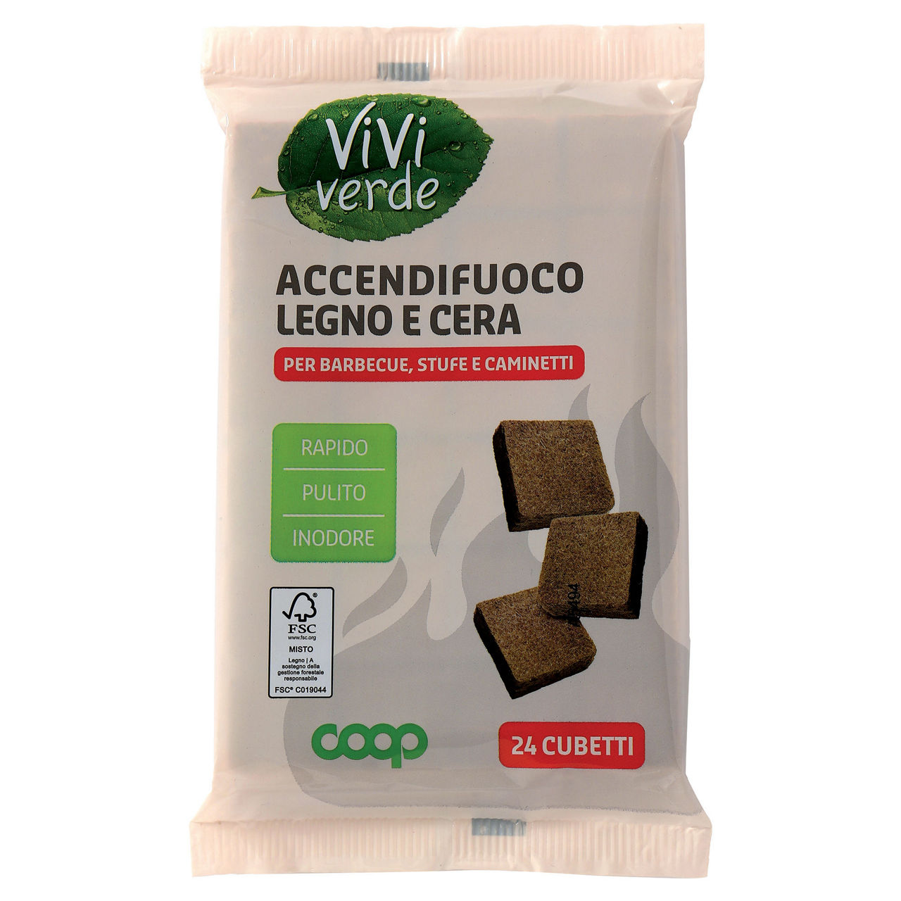 ACCENDIFUOCO NATURALE COOP 24 CUBETTI FSC MIX NC-COC-012380 - Immagine 01