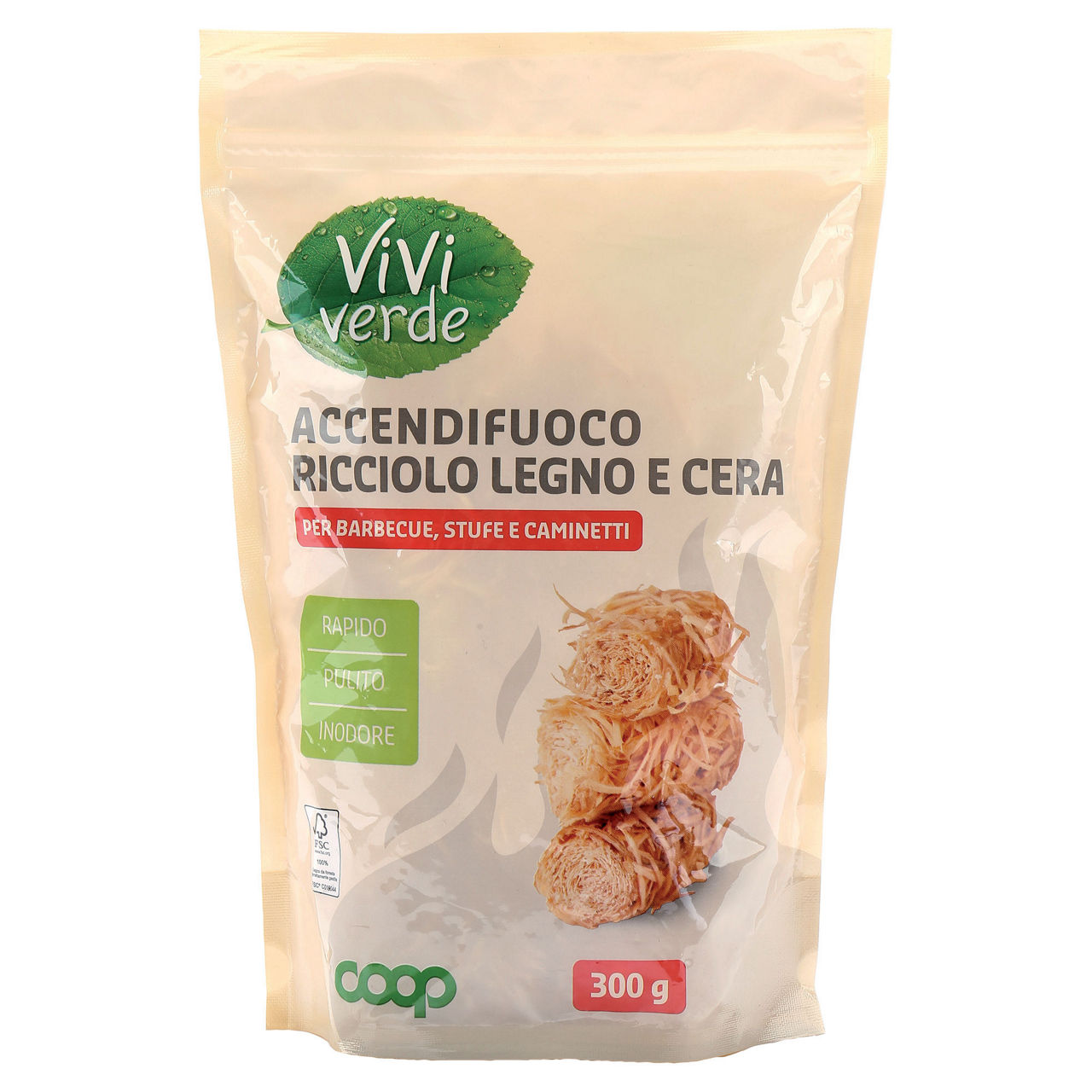 Accendifuoco ricciolo naturale 100% coop fsc 100% nc-cov-012380 - Immagine 01