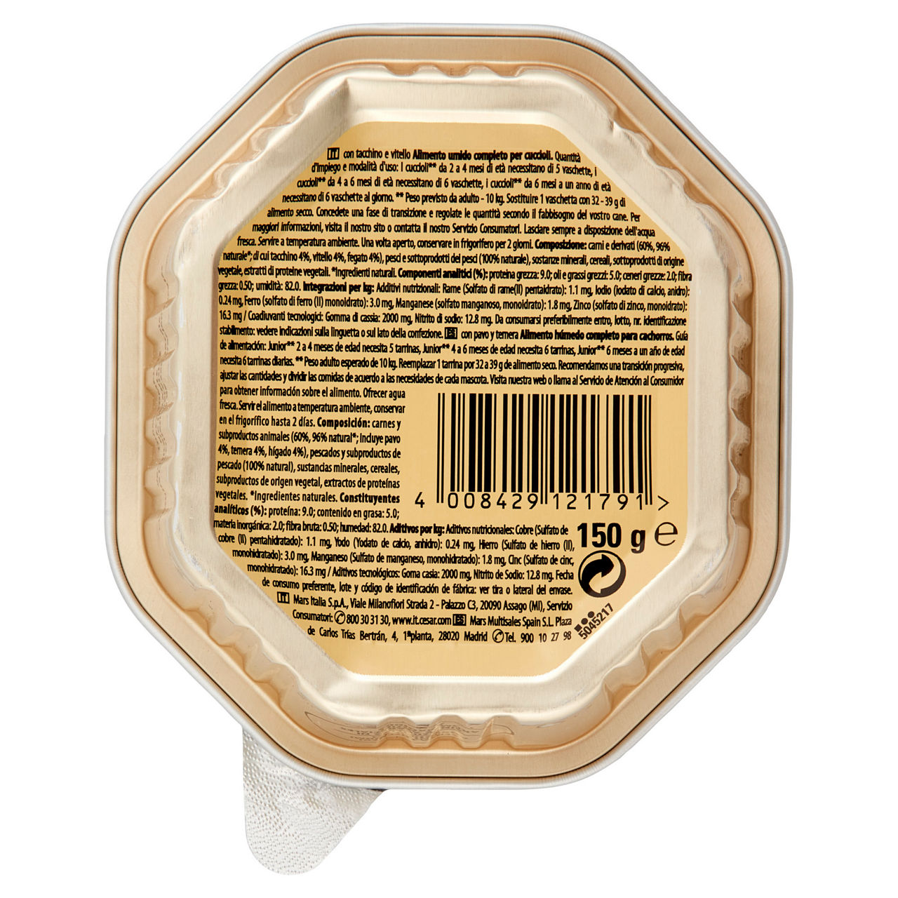 Umido per cani junior patè con tacchino e vitello 150 gr - Immagine 31