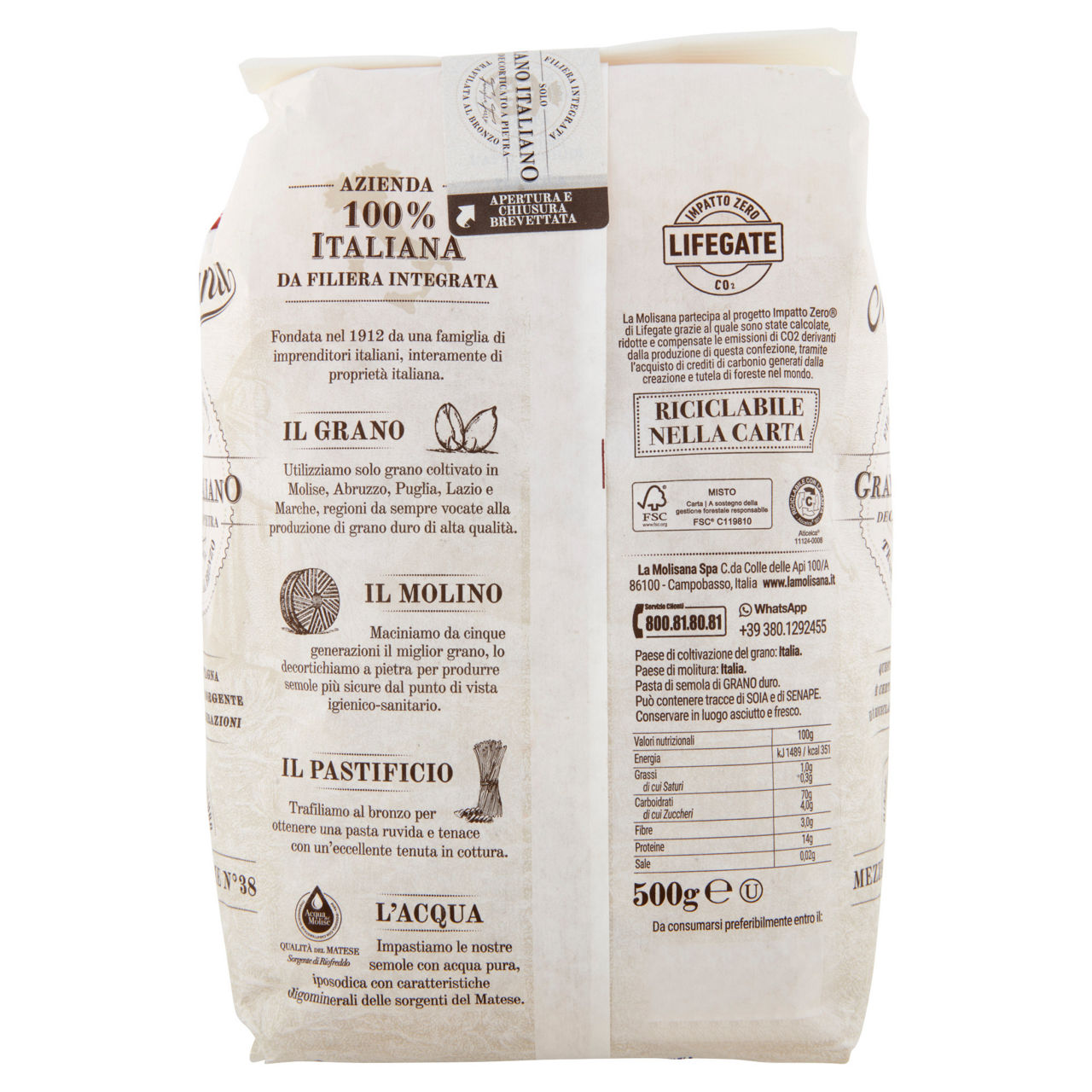 Mezze maniche rigate n. 38 pasta di semola di grano duro 500 gr - Immagine 41