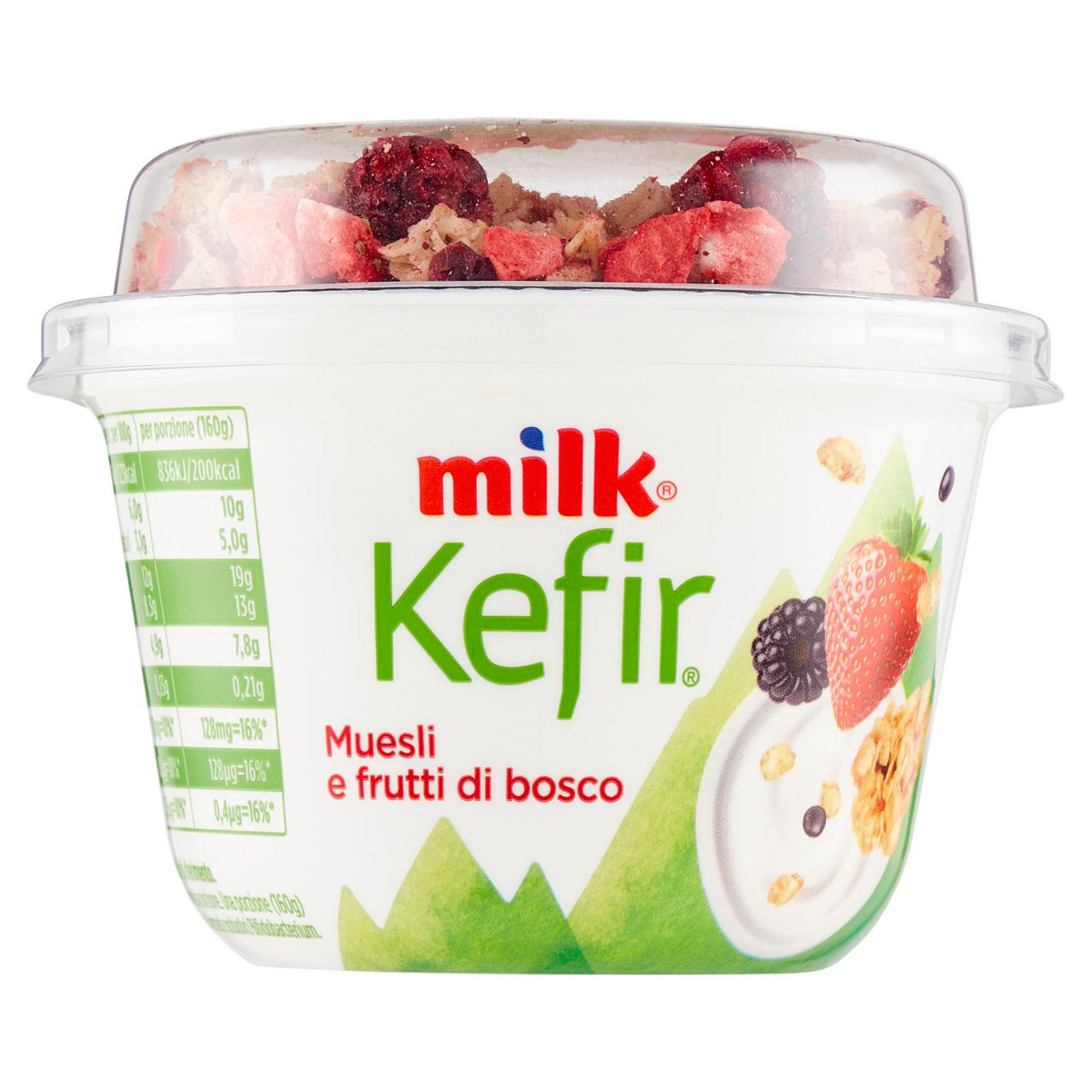 Kefir bianco con müsli e frutti di bosco 160 gr
