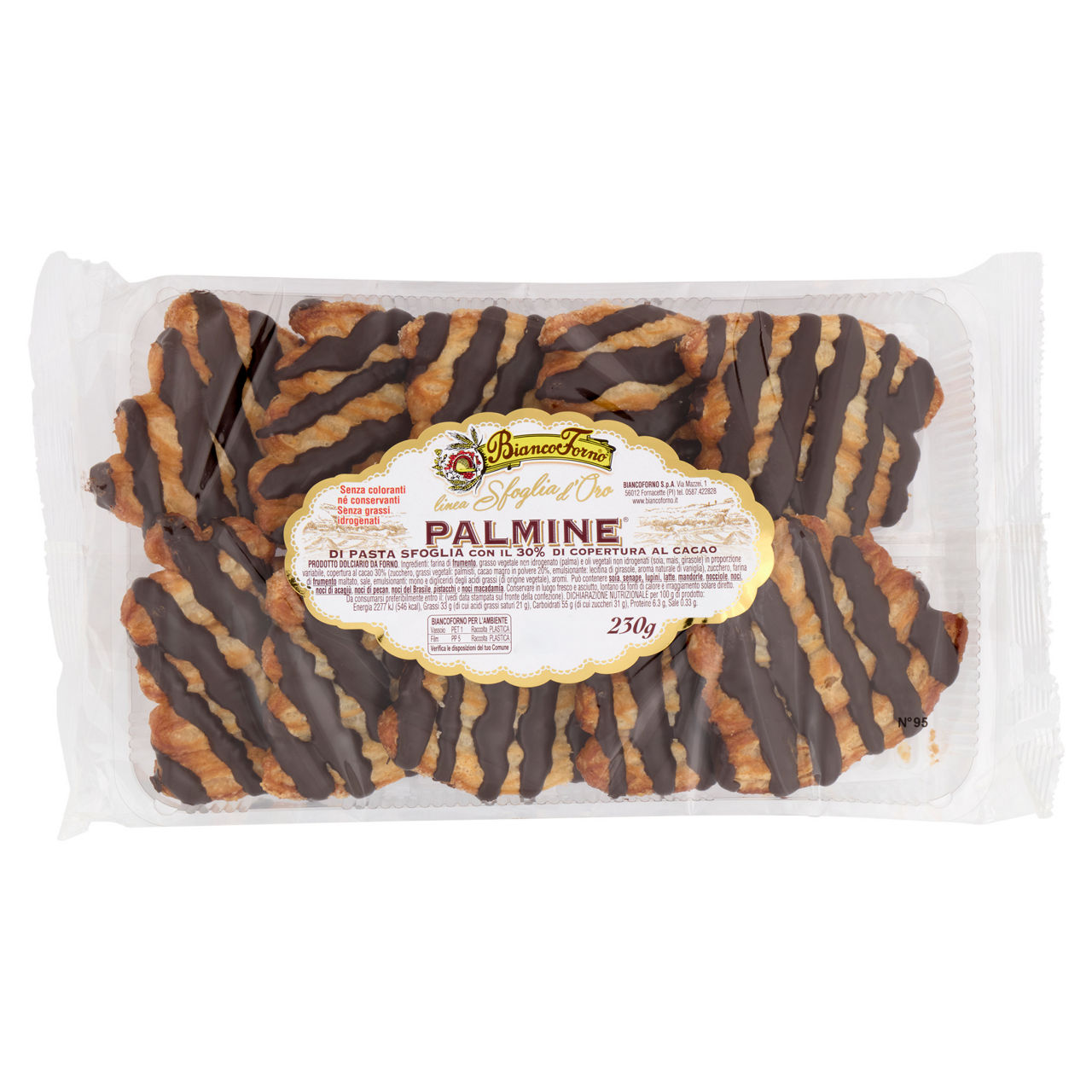 Palmine ricoperte al cacao 230 gr