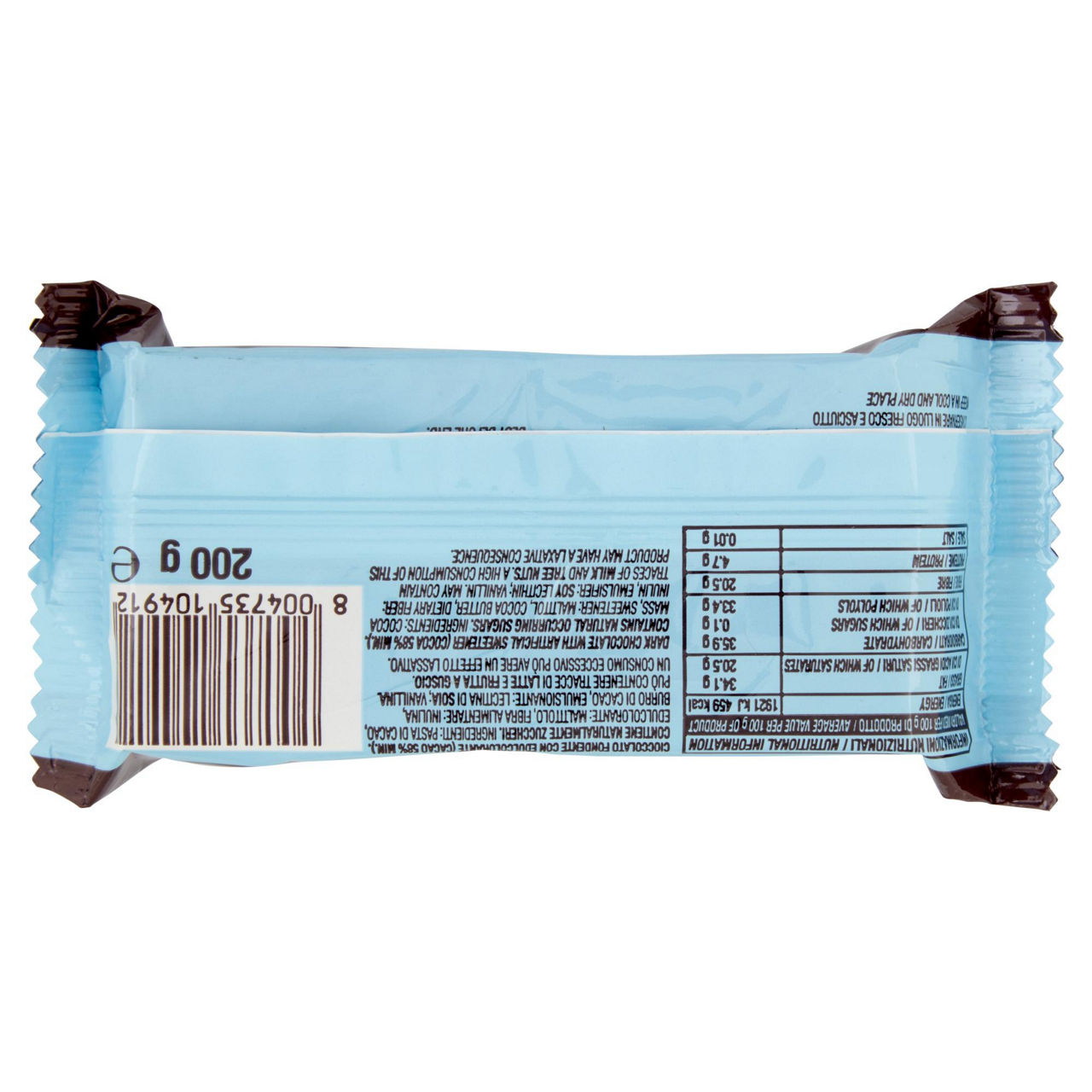 Tavoletta blocco di cioccolato fondente senza zuccheri aggiunti 200 gr - Immagine 41
