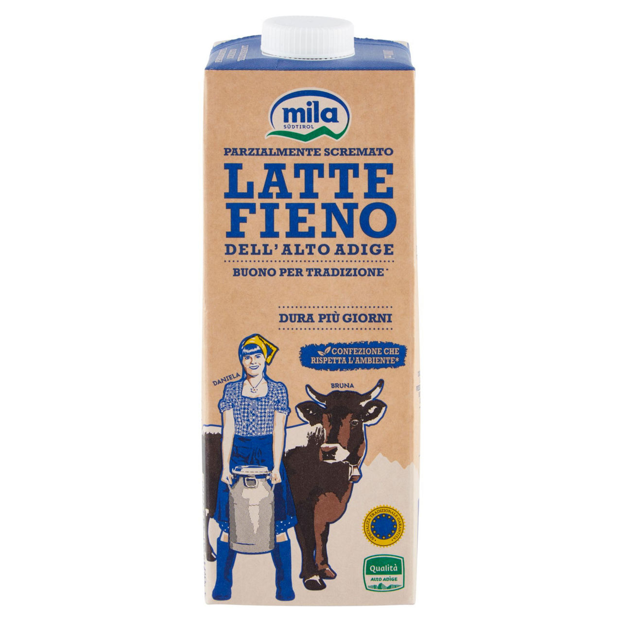 Latte fieno dell'Alto Adige parzialmente scremato 1 lt - Immagine 01