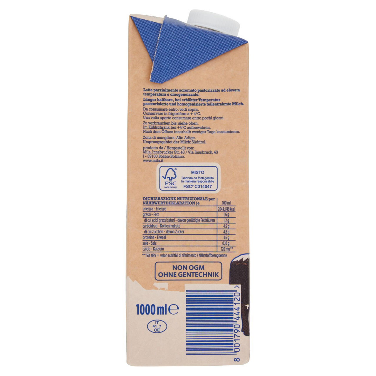 Latte fieno dell'Alto Adige parzialmente scremato 1 lt - Immagine 31