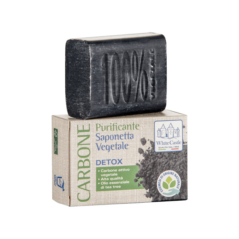 White castle sapone vegetale con carbone vegetale 125g - Immagine 01