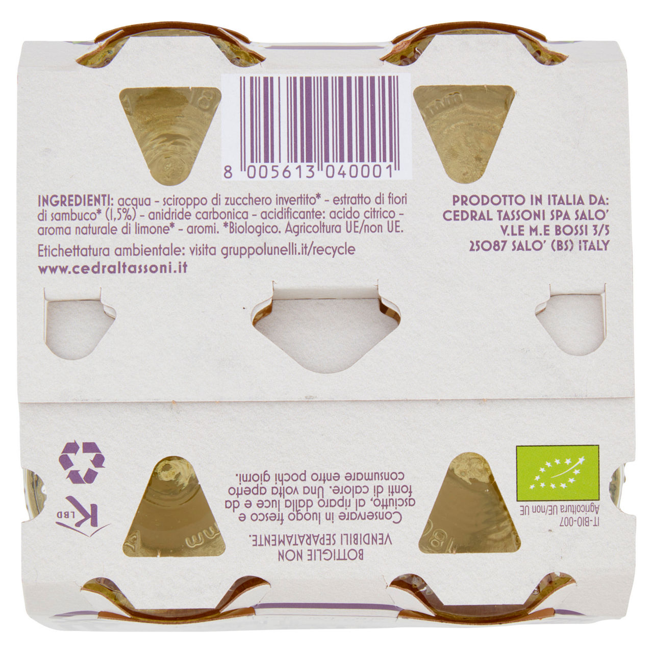 Bibita analcolica con estratto di fiori di sambuco bio 4 pz x 180 ml - Immagine 11