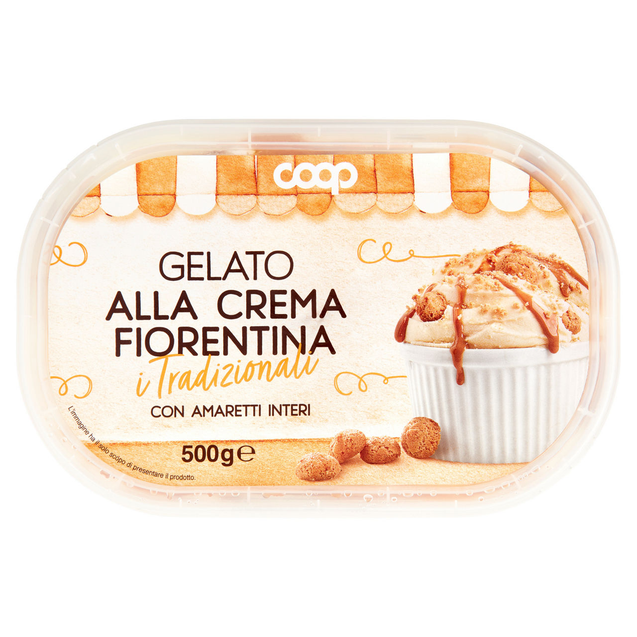 Gelato alla crema Fiorentina con amaretti interi 500 gr