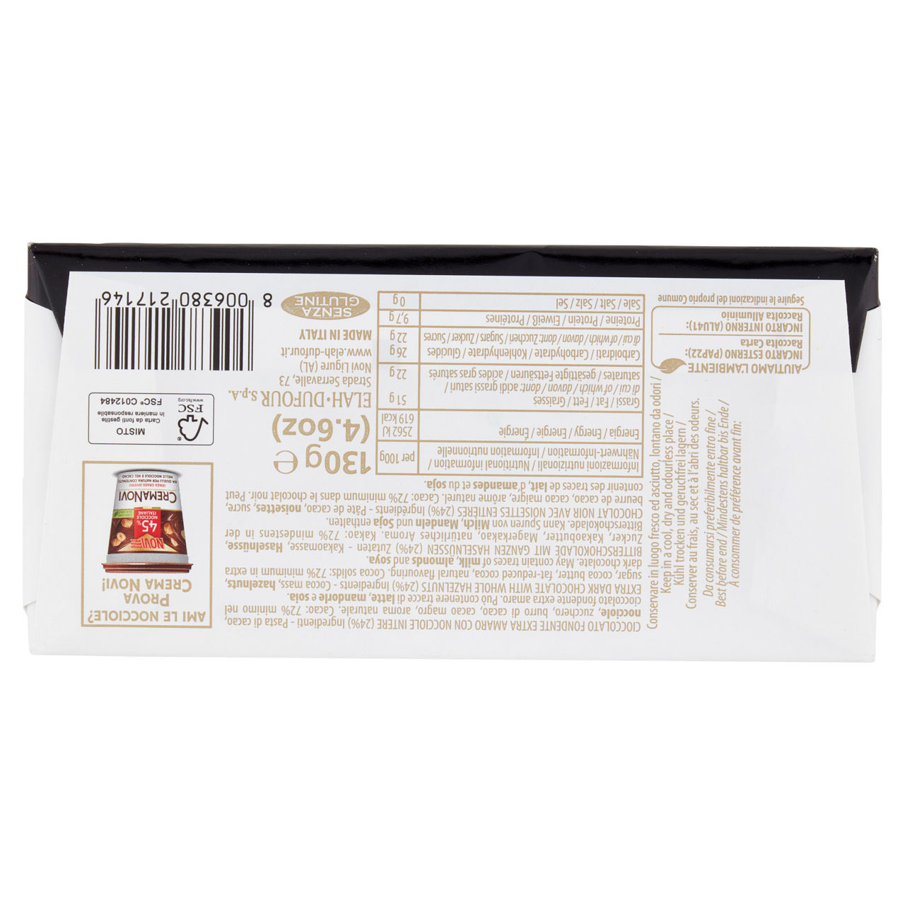 Tavoletta di cioccolato fondente con nocciole intere 130 gr  - Immagine 21