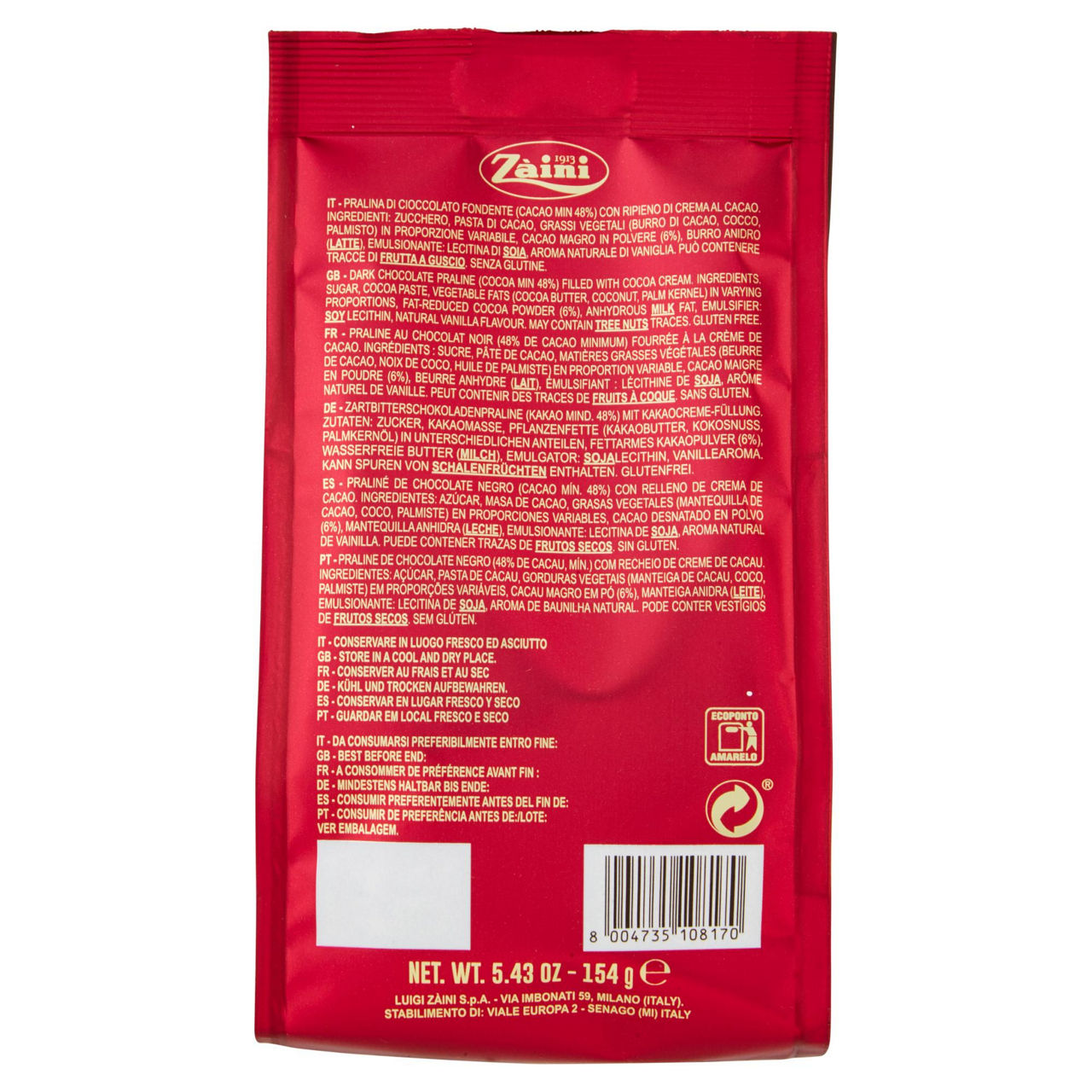 Praline di cioccolato fondente ripiene di crema al cacao 154 gr - Immagine 41