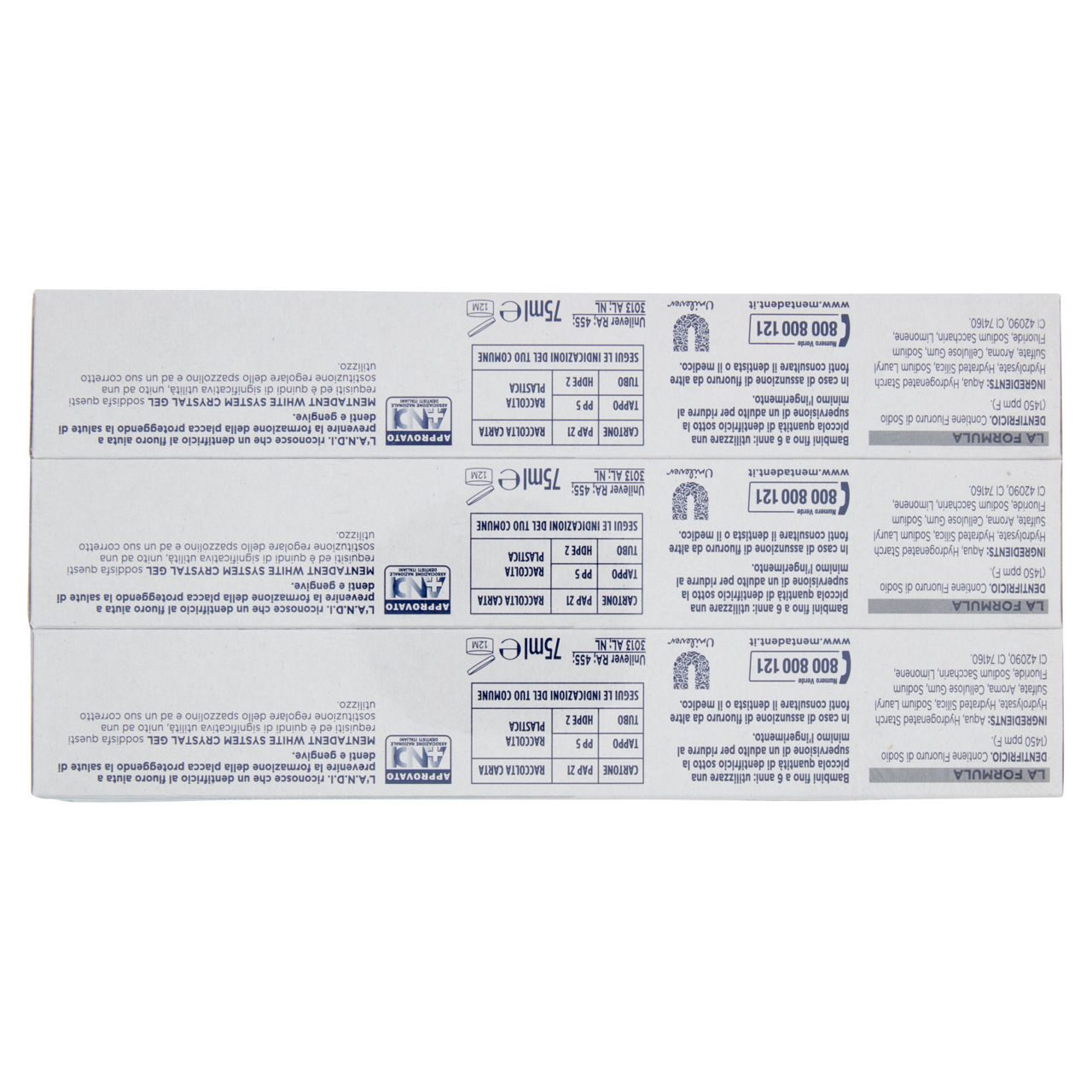 Dentifricio White System Crystal Gel 3 pz x 75 ml - Immagine 21