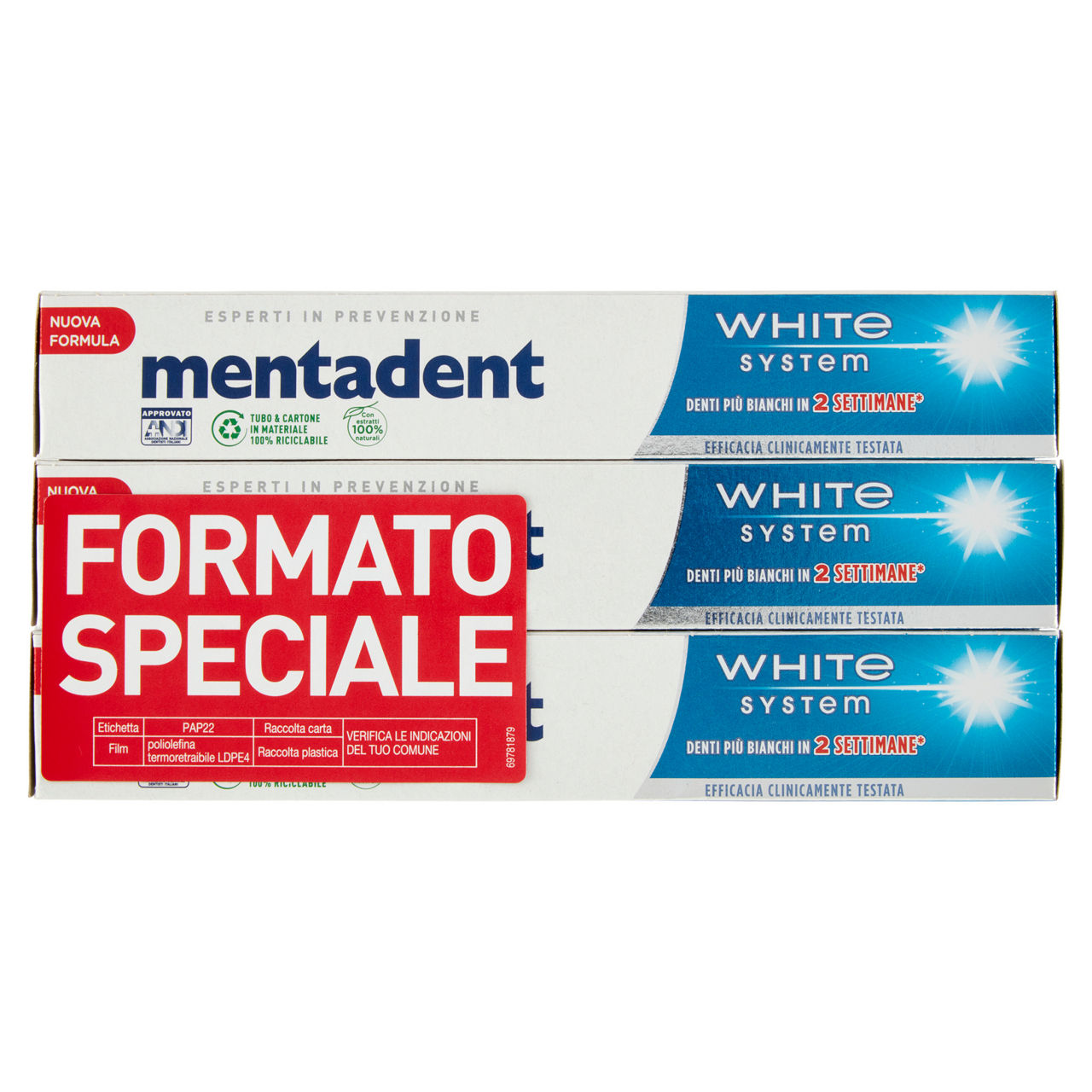 Dentifricio white system 3 pz x 75 ml
