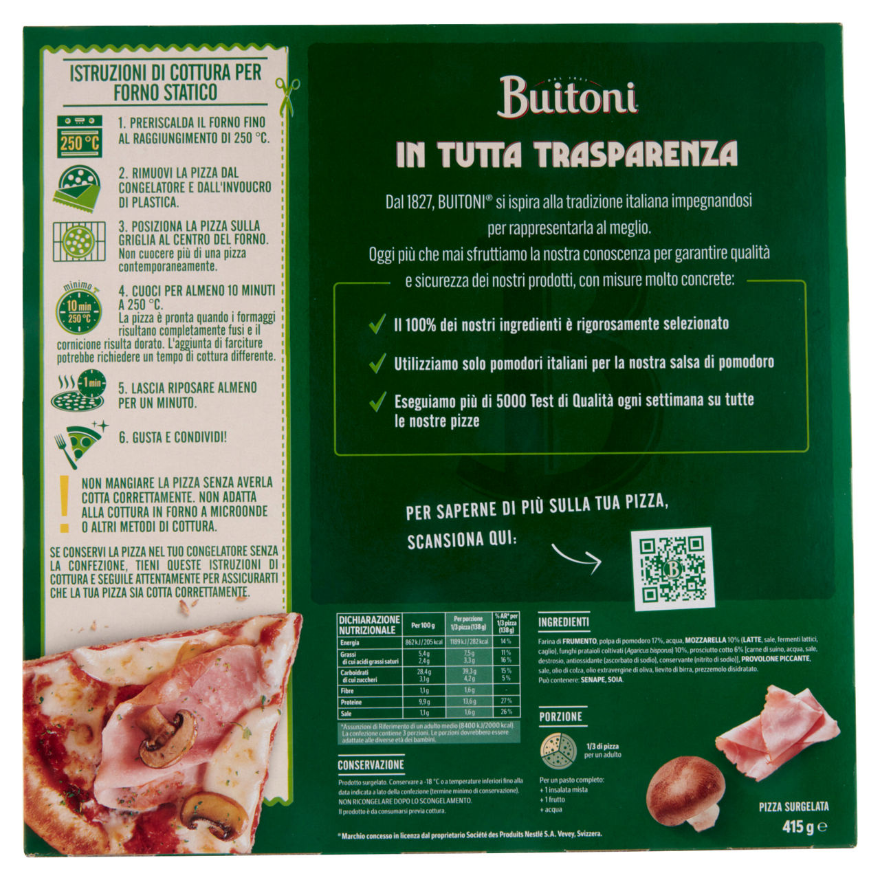 Pizza Boscaiola con prosciutto cotto e funghi 415 gr - Immagine 41