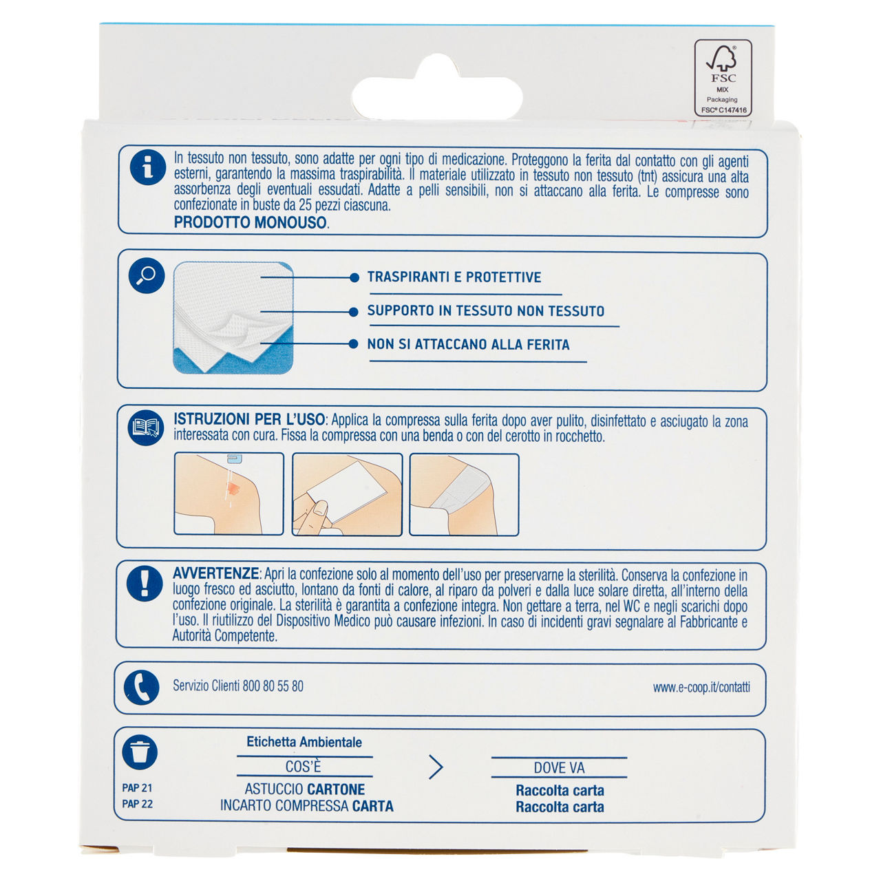 Compresse garza sterile delicate tnt 10x10cm coop pz 100 - Immagine 41